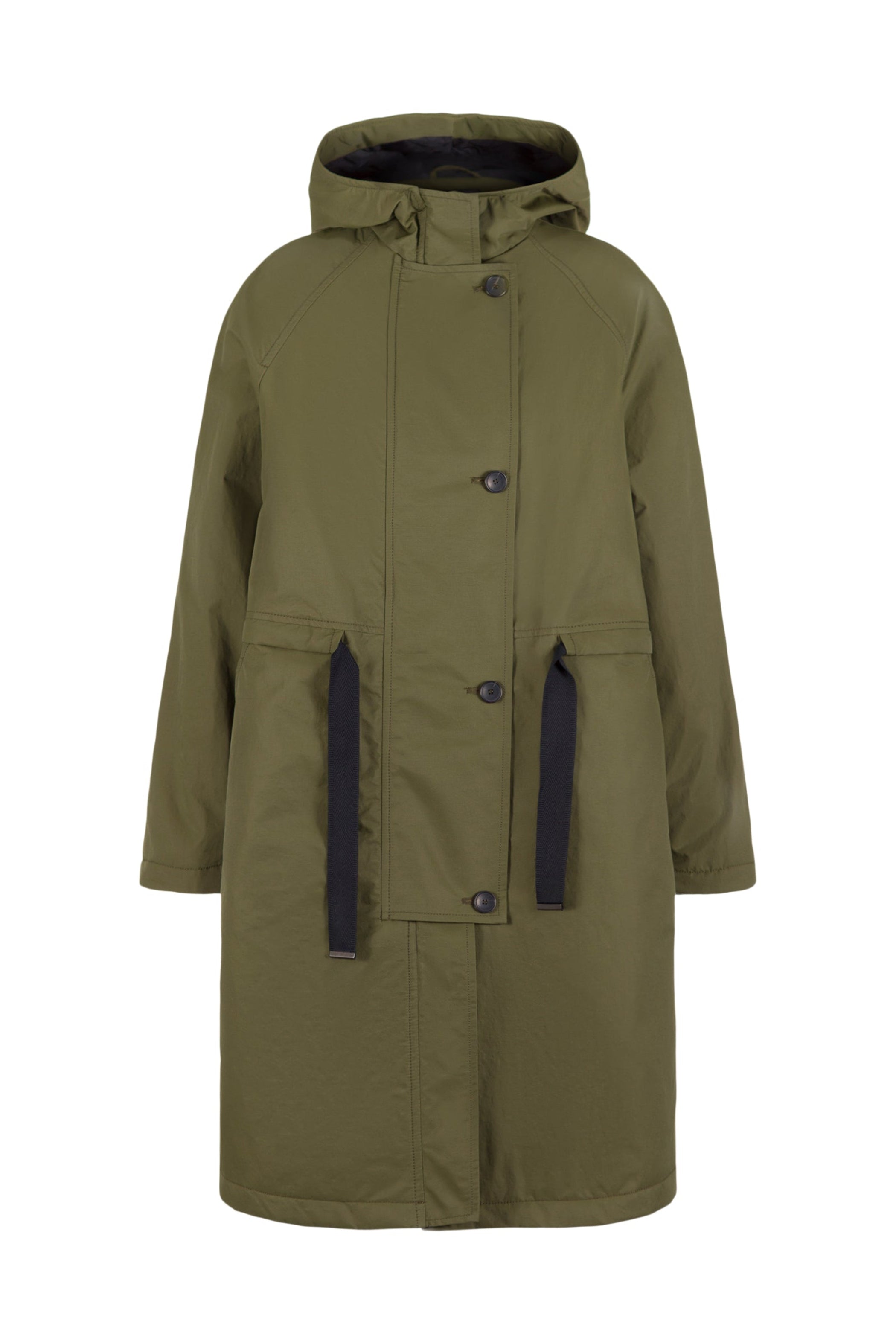OSKA Hooded A-line Coat in Grove