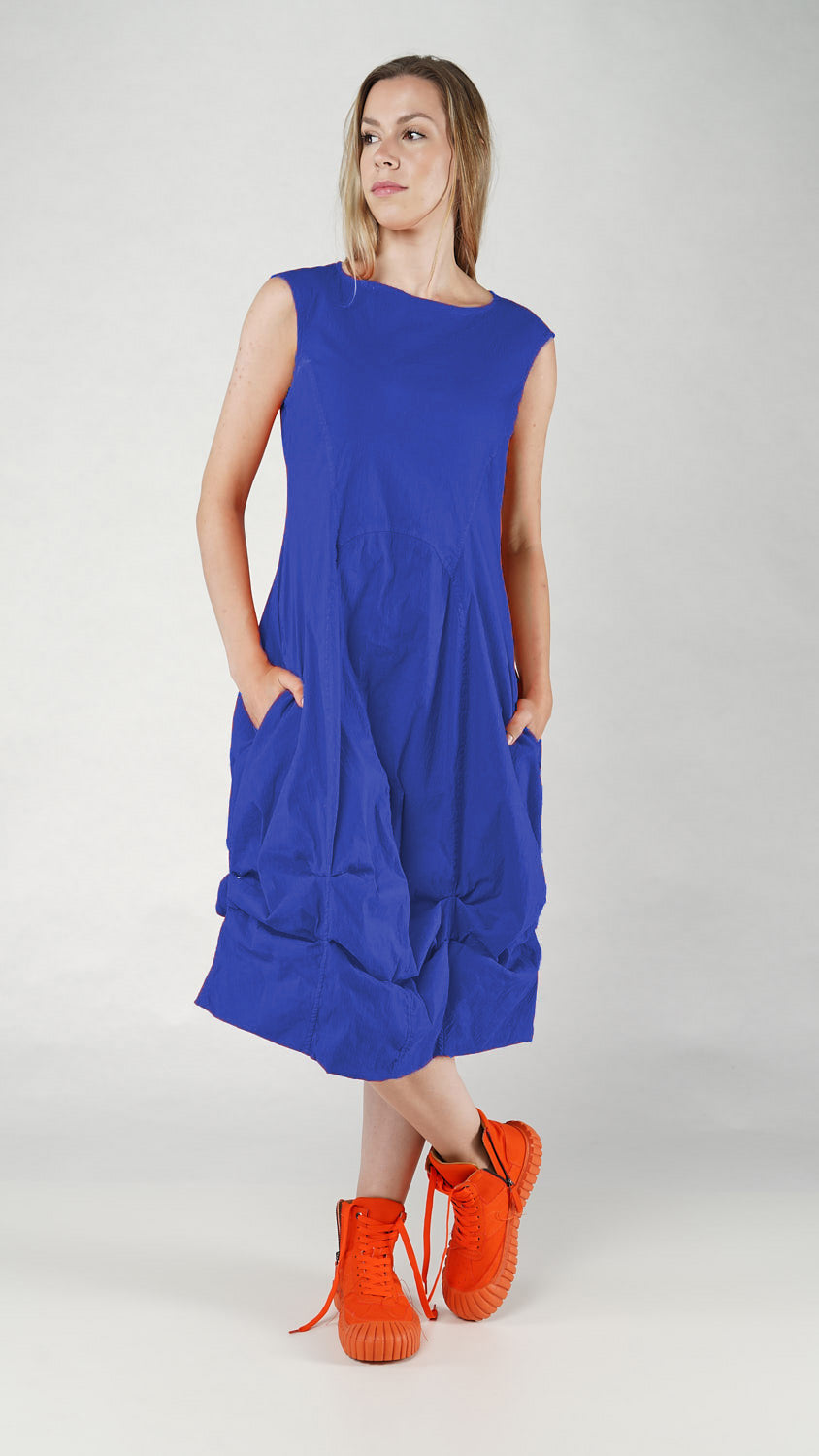 RUNDHOLZ DIP Ruched Balloon Dress in Royal