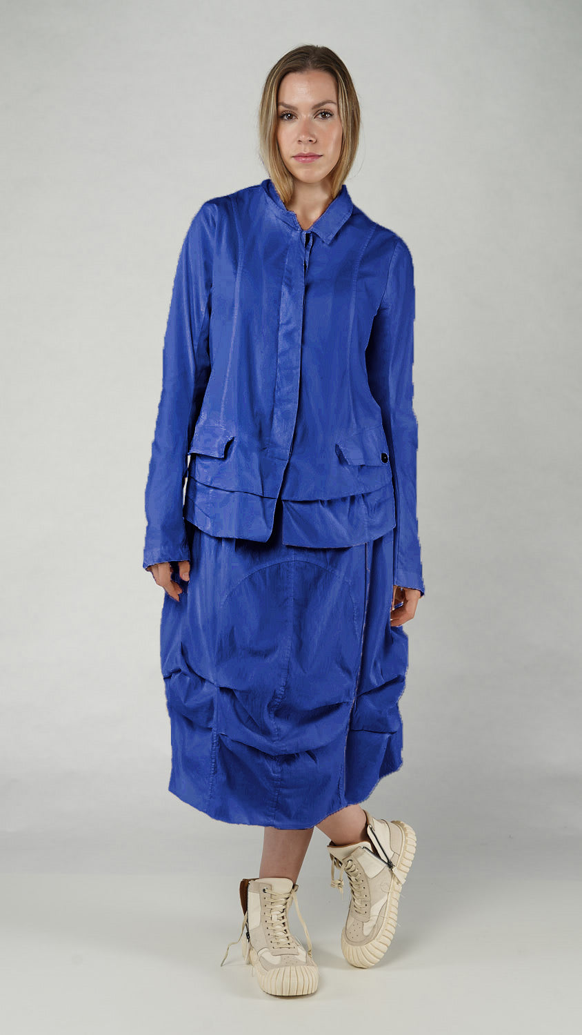 RUNDHOLZ DIP Layered Hem Jacket in Royal