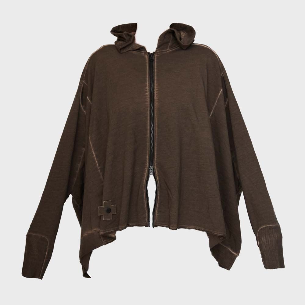 PLU Short French Terry Jacket in Chocolate Print