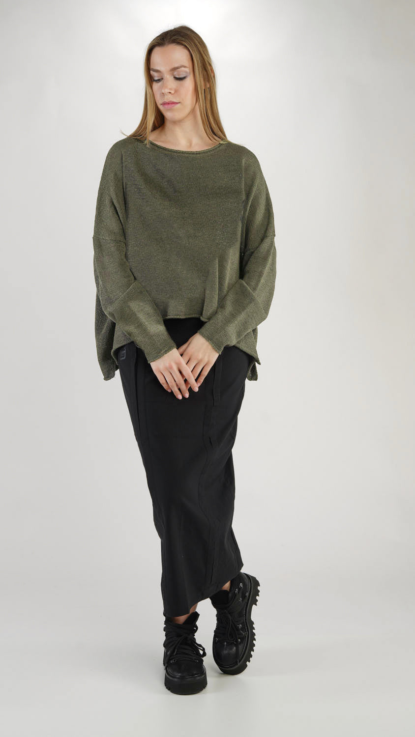 BLACK LABEL Boxy Knit Pullover in Camp