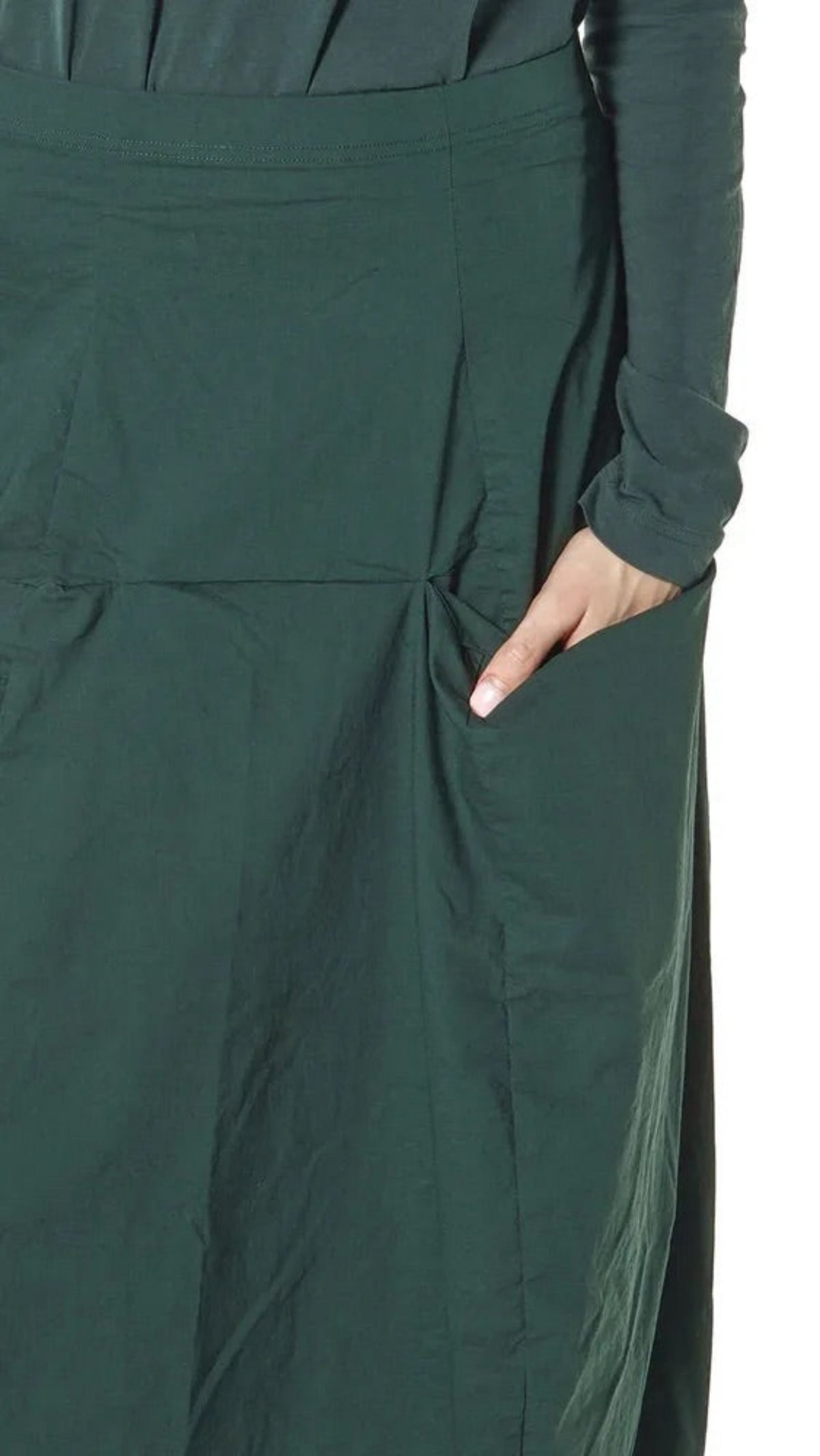 RUNDHOLZ BLACK LABEL Seamed Pocketed Skirt in Forest