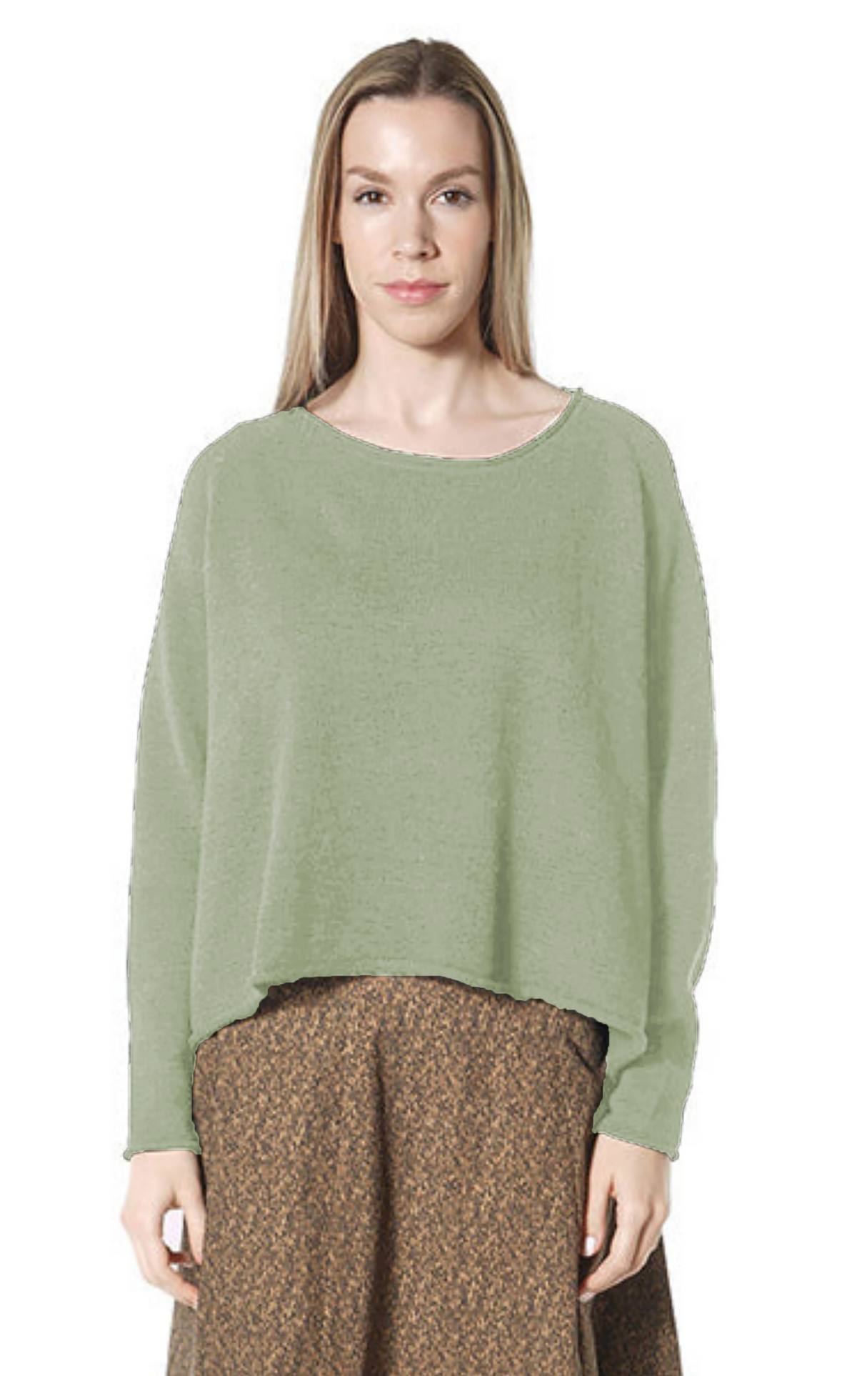 RUNDHOLZ BLACK LABEL Boxy Raglan Sleeve Knit Pullover in Park