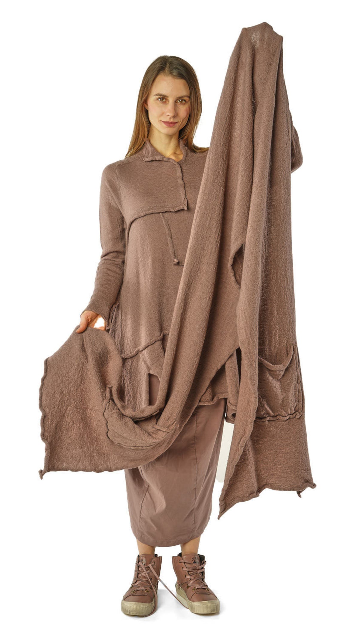 RUNDHOLZ BLACK LABEL Long Pocketed Wool Scarf in Forest