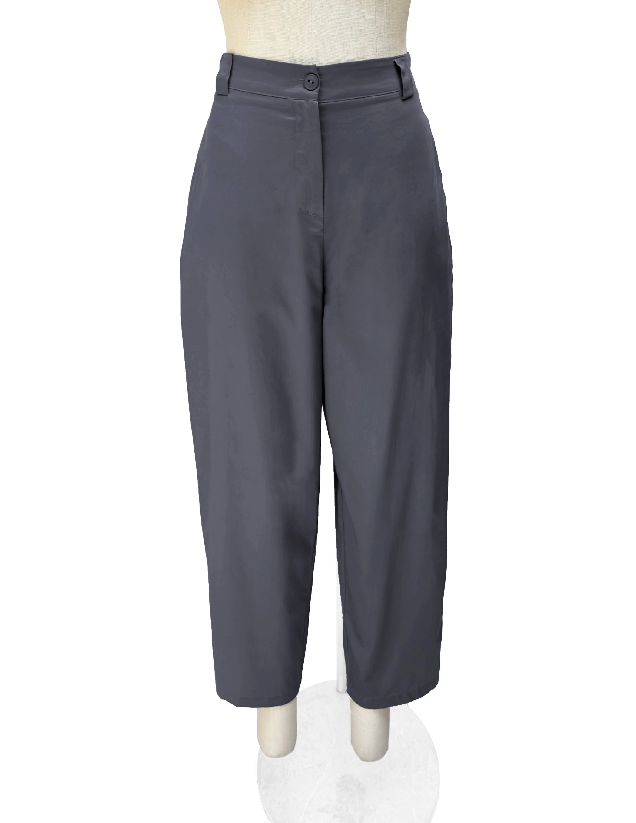 BIZE - Tapered Cotton Pant in Navy-Grey
