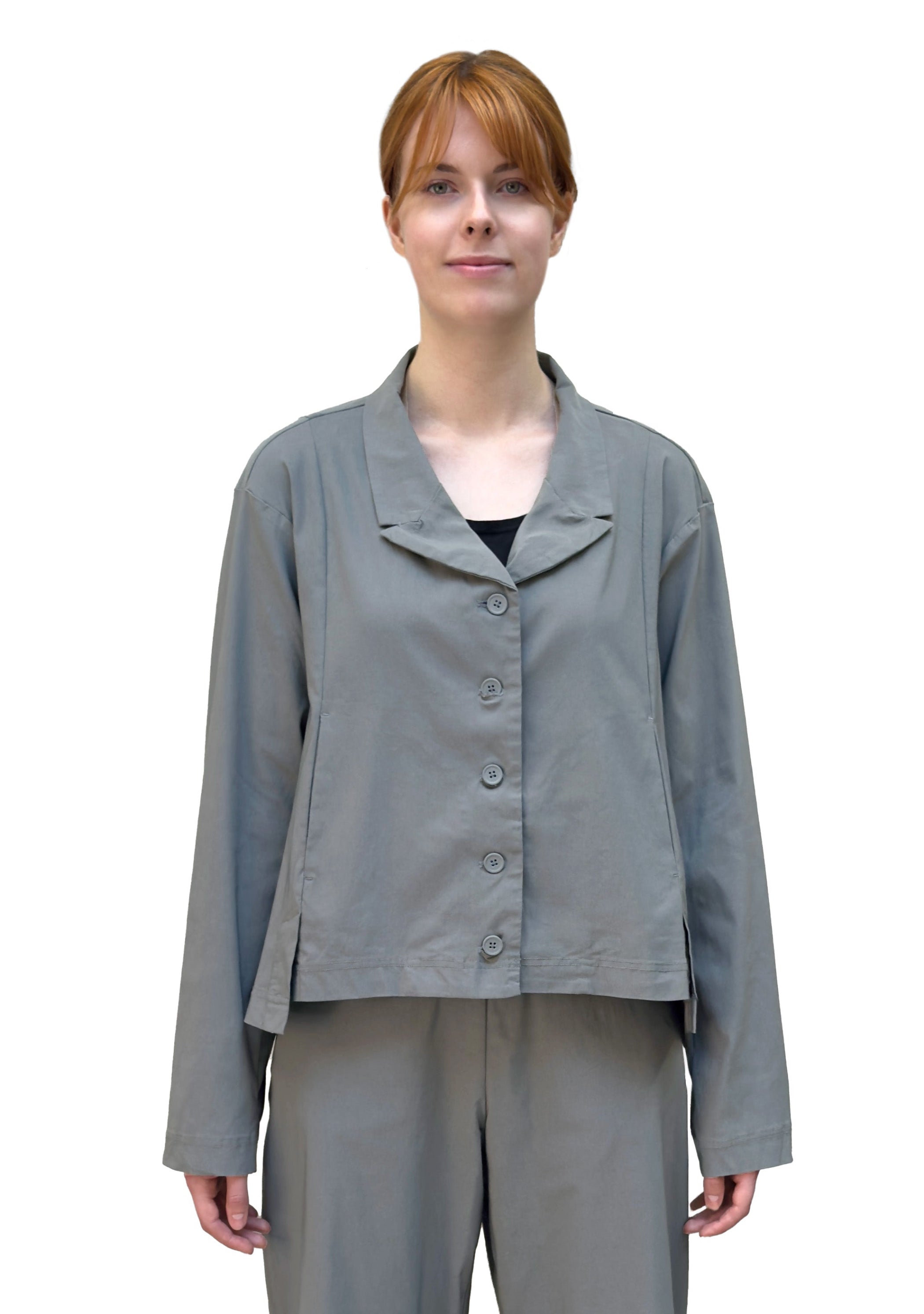 RUNDHOLZ BLACK LABEL Cropped Relaxed Jacket in Dark Grey