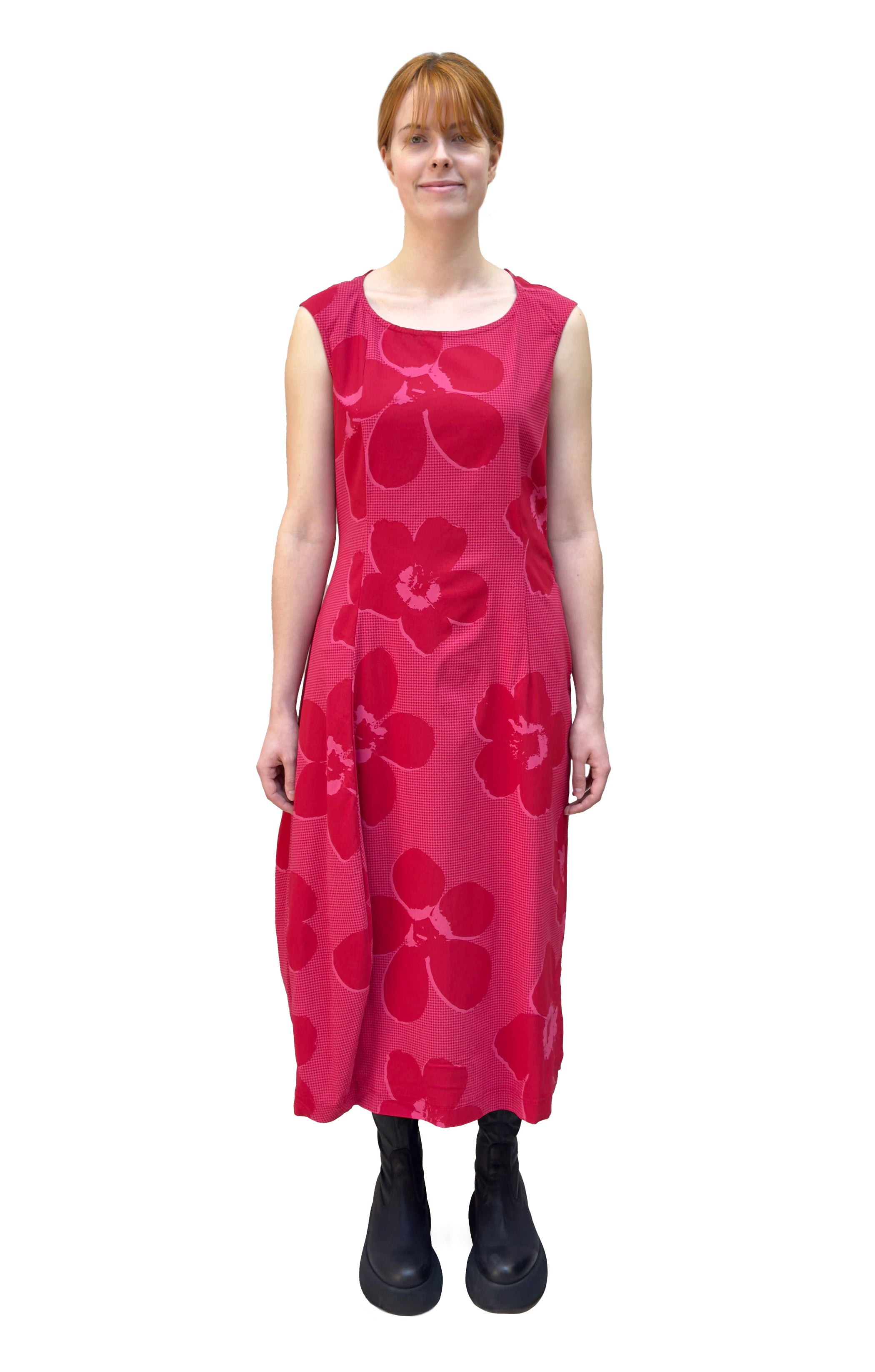 RUNDHOLZ BLACK LABEL Pocketed Bubble Dress in Rose Print