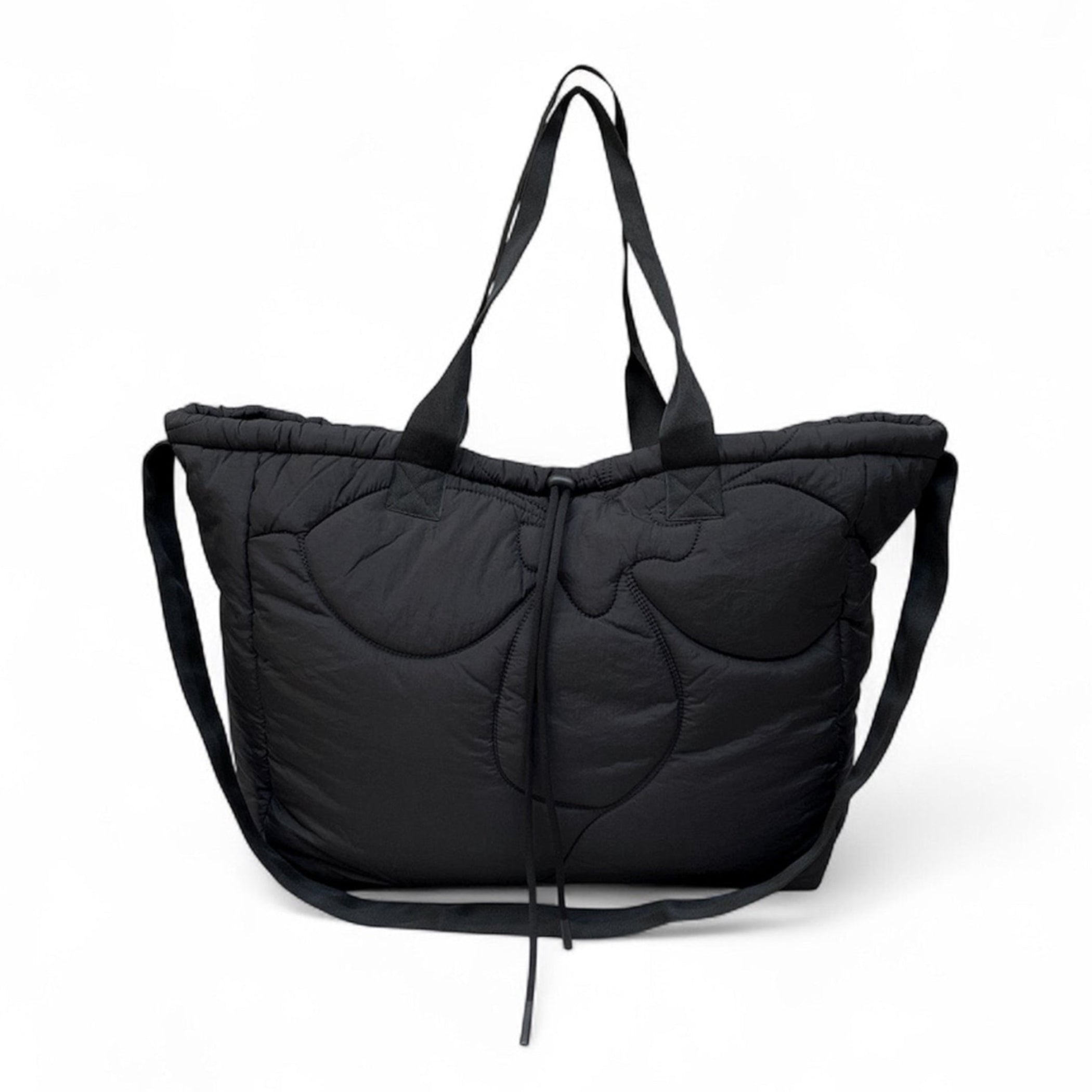 RUNDHOLZ BLACK LABEL Floral Quilted Tote Bag in Black