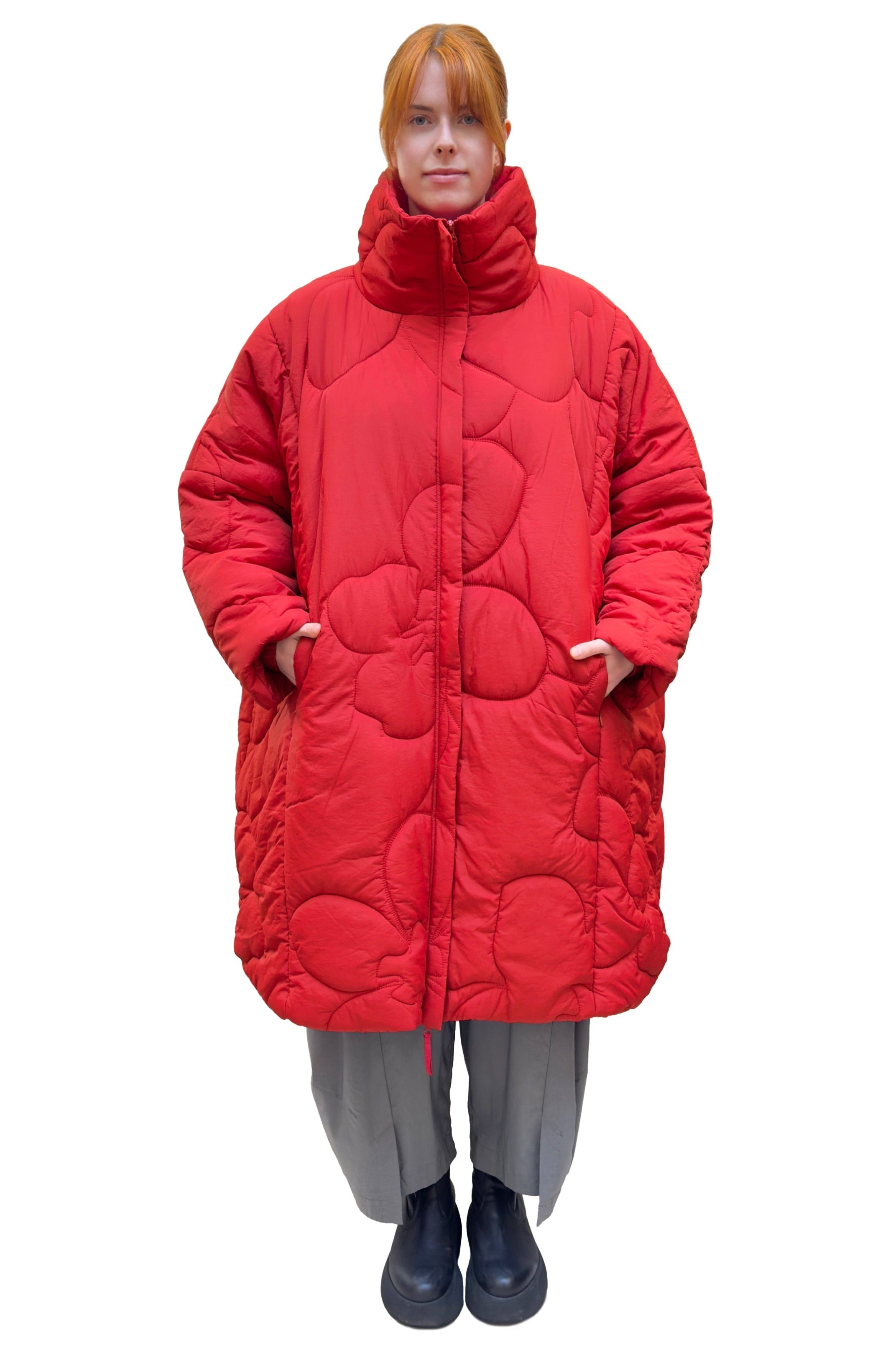 RUNDHOLZ BLACK LABEL Onesize Floral Puffer Coat in Rose