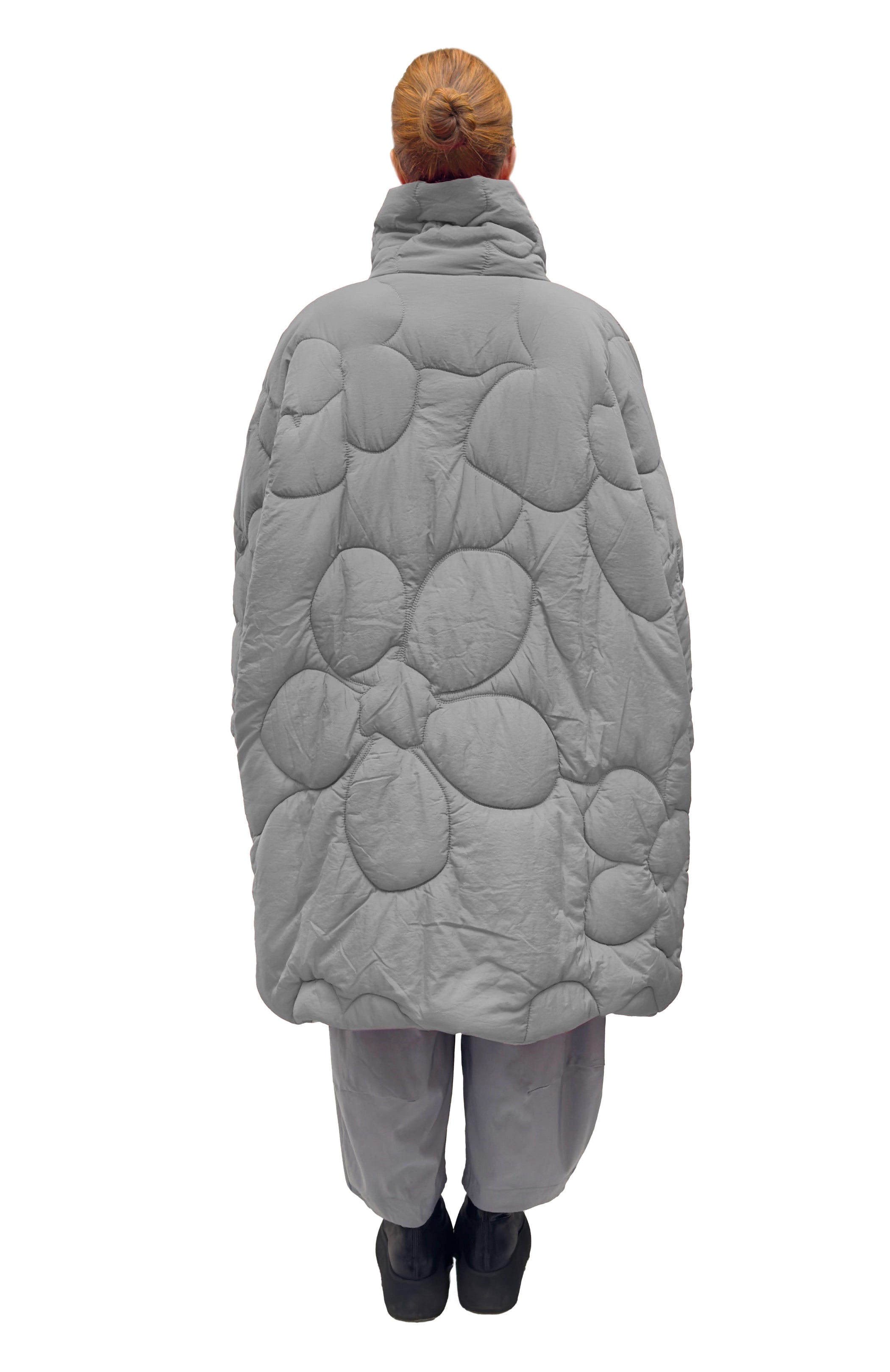 RUNDHOLZ BLACK LABEL Onesize Floral Puffer Coat in Dark Grey