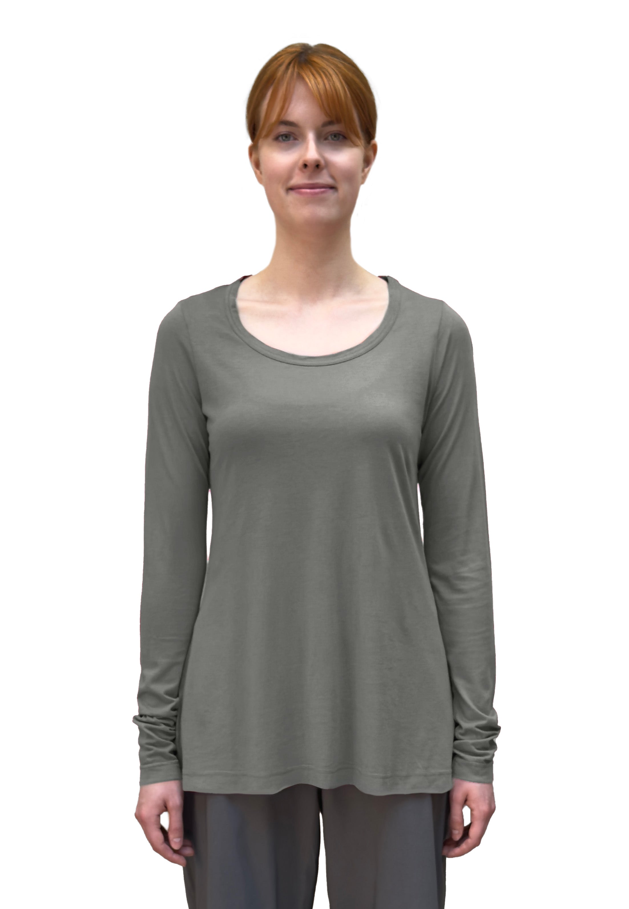 RUNDHOLZ BLACK LABEL A-Line Long Sleeve Tee in Dark Grey