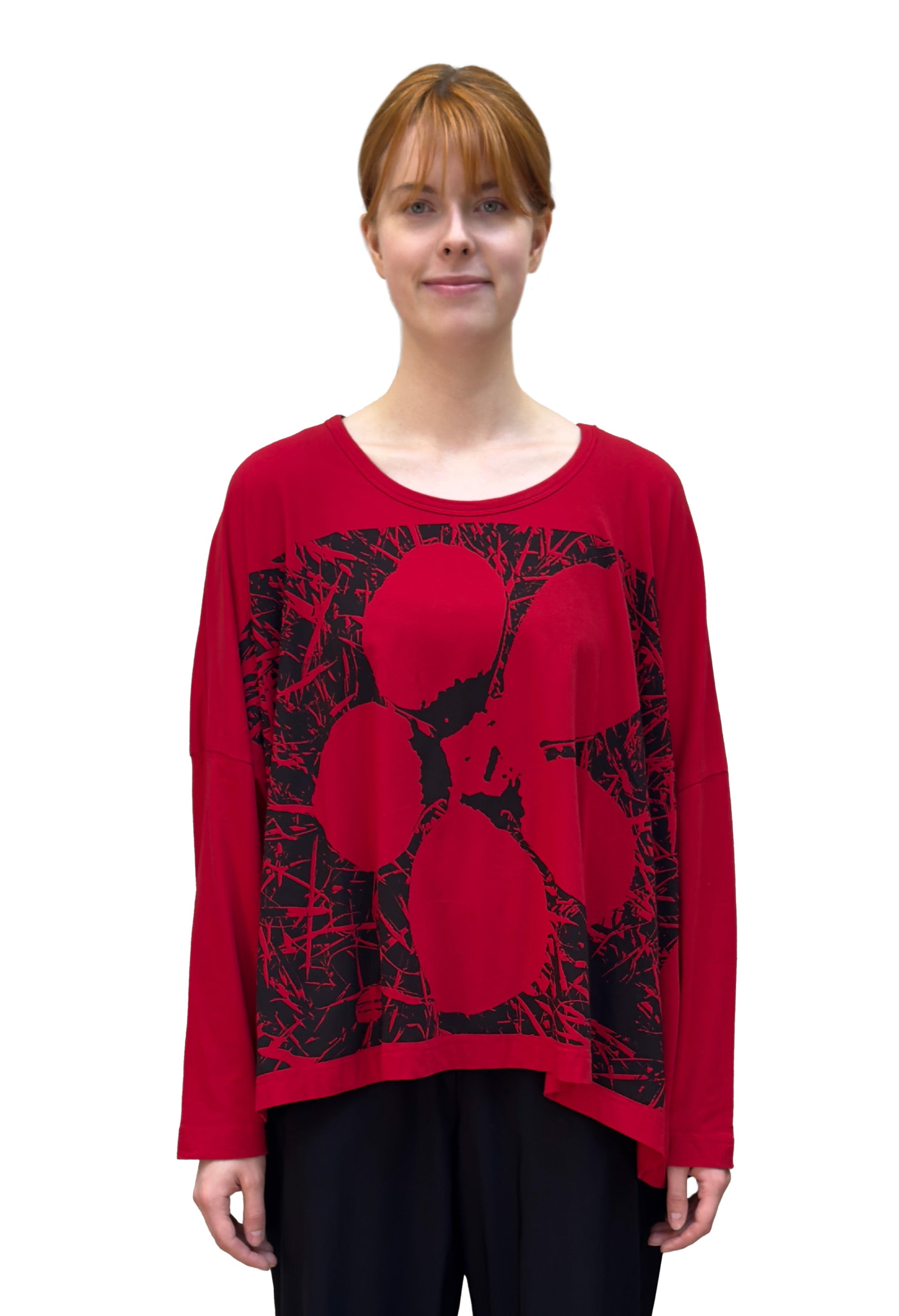 RUNDHOLZ BLACK LABEL Boxy Tee in Rose Print