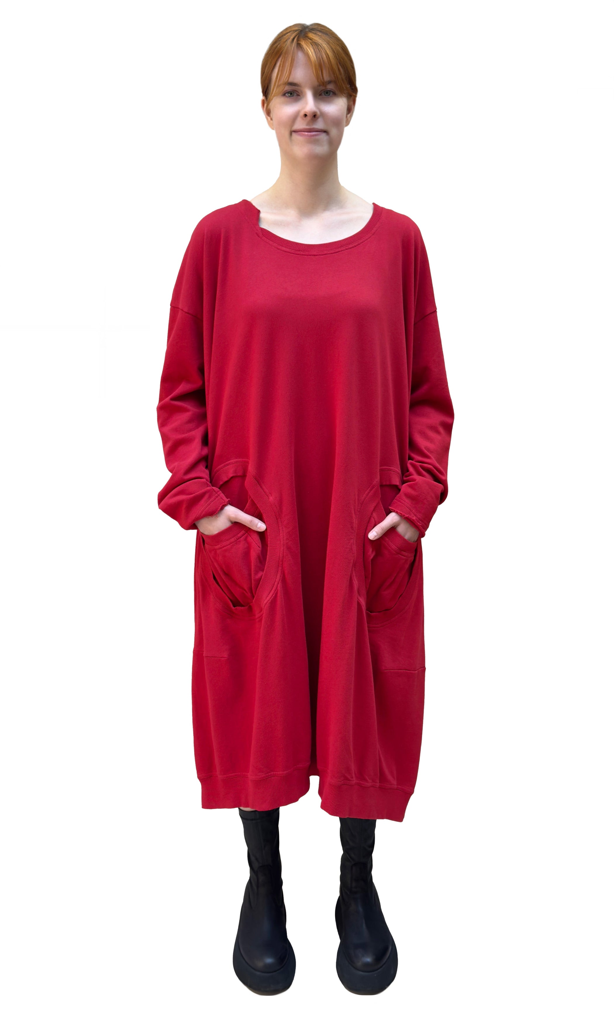 RUNDHOLZ BLACK LABEL French Terry Bubble Dress in Rose