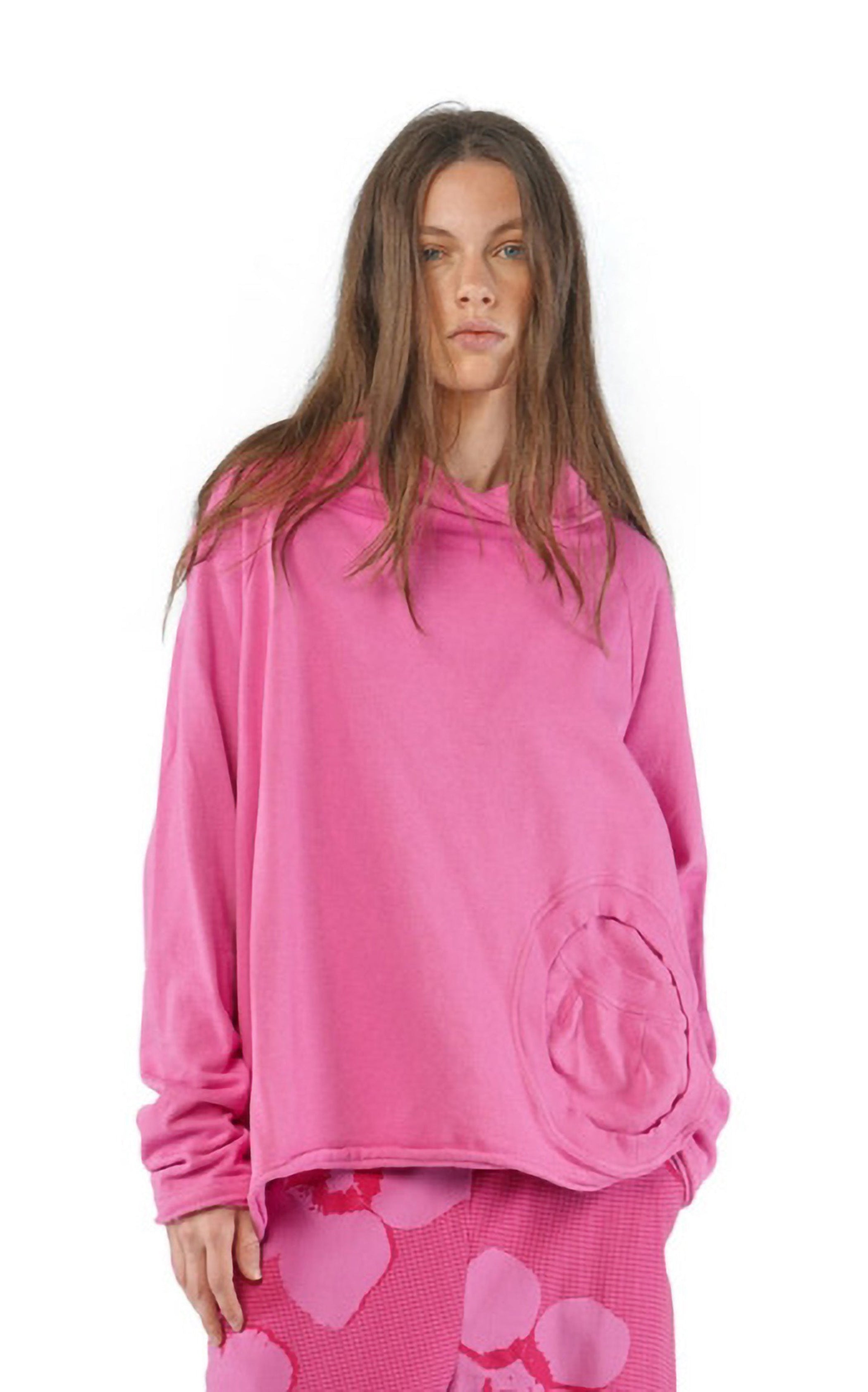 RUNDHOLZ BLACK LABEL Relaxed French Terry Pullover in Lily