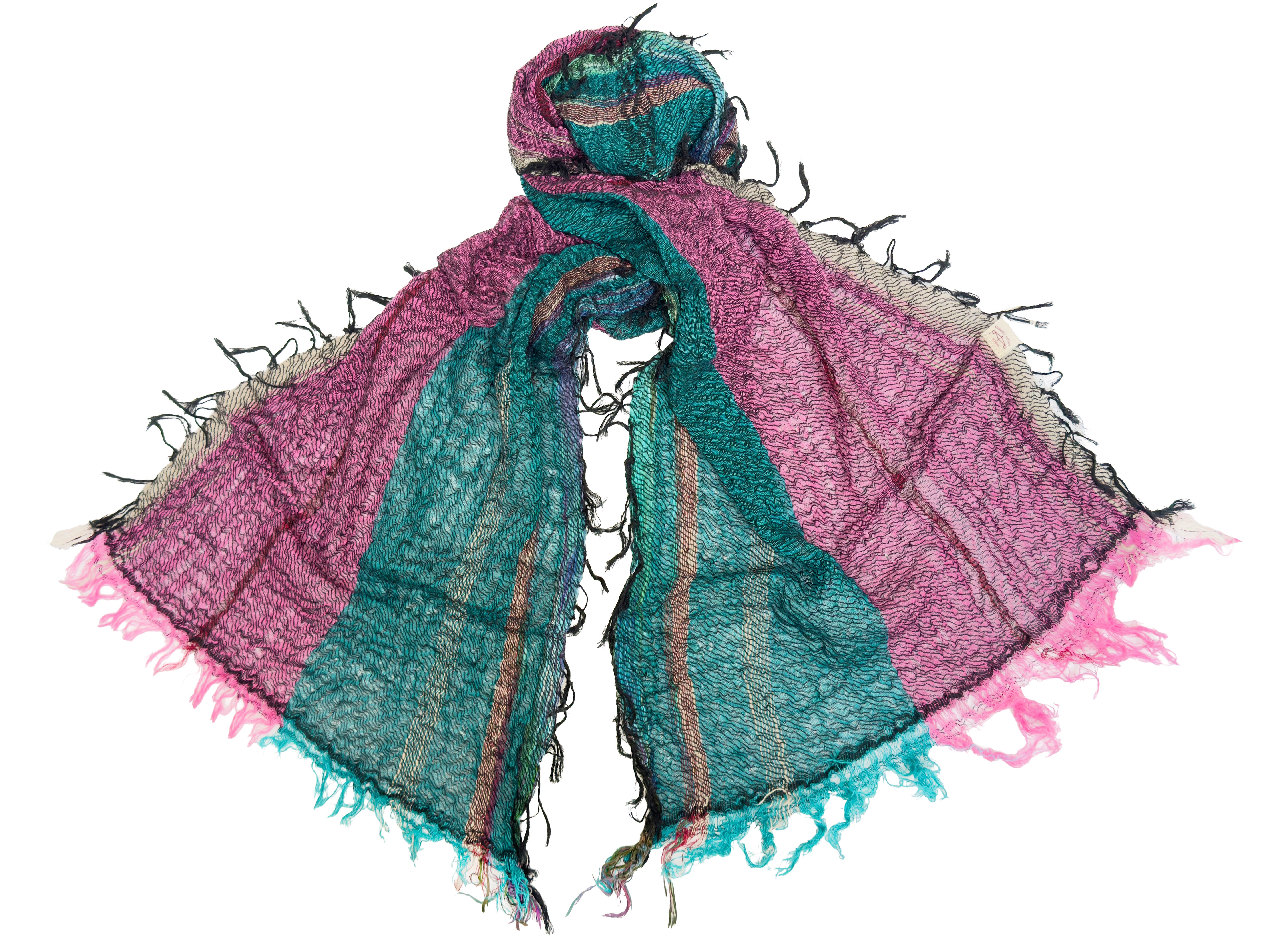 TAMAKI NIIME Small Cotton-gauze Scarf - Blue Bubble Gum