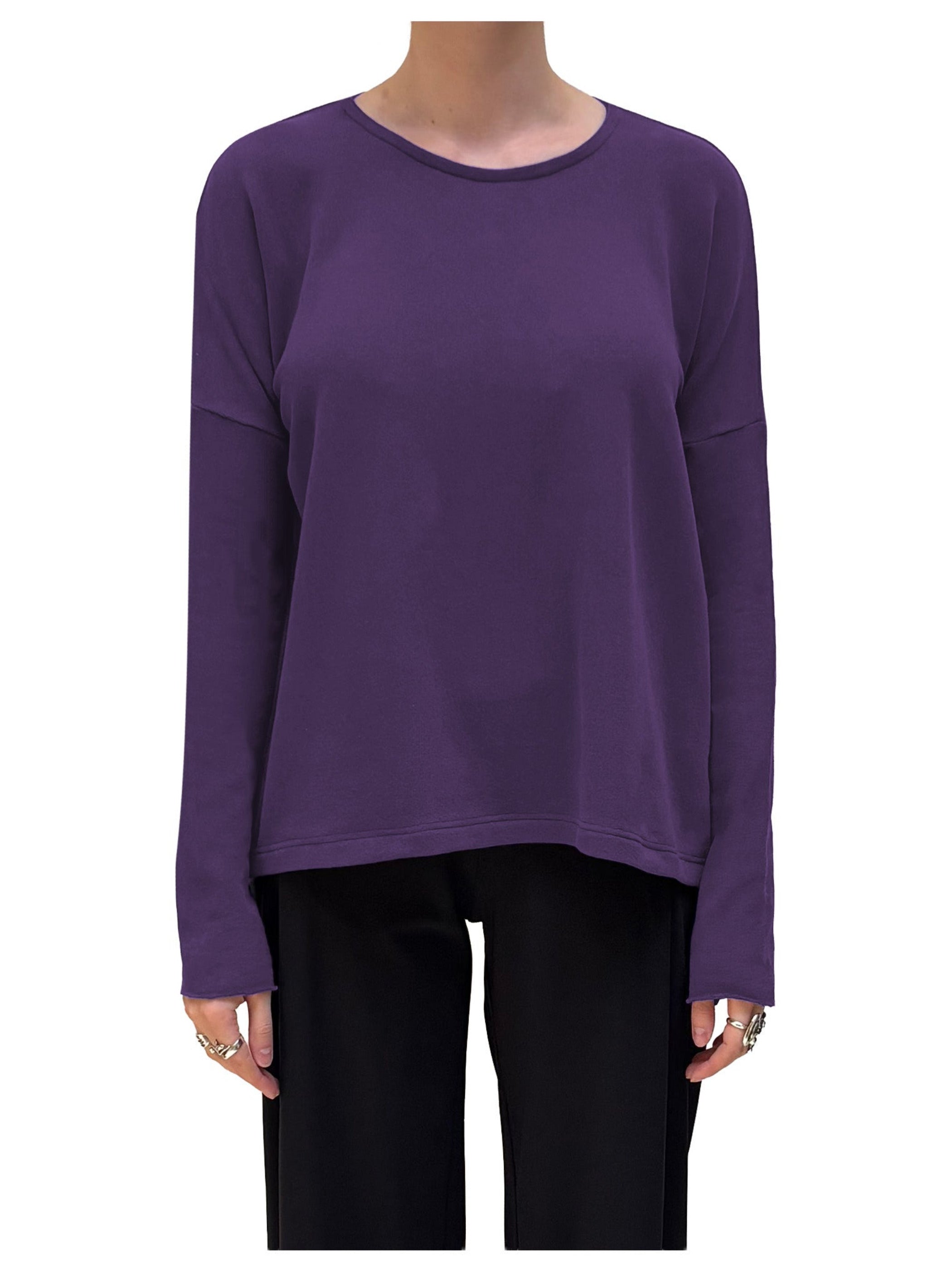 CHIARA COCOL - Cozy Cotton Knit Pullover in Purple