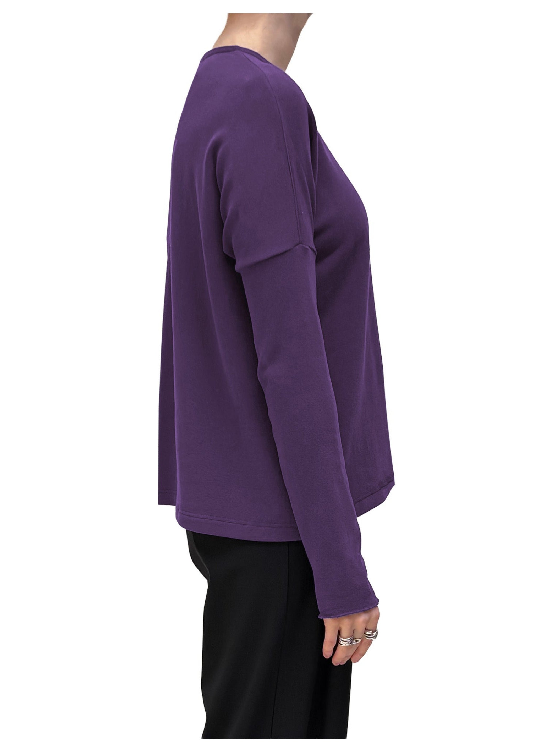 CHIARA COCOL - Cozy Cotton Knit Pullover in Purple
