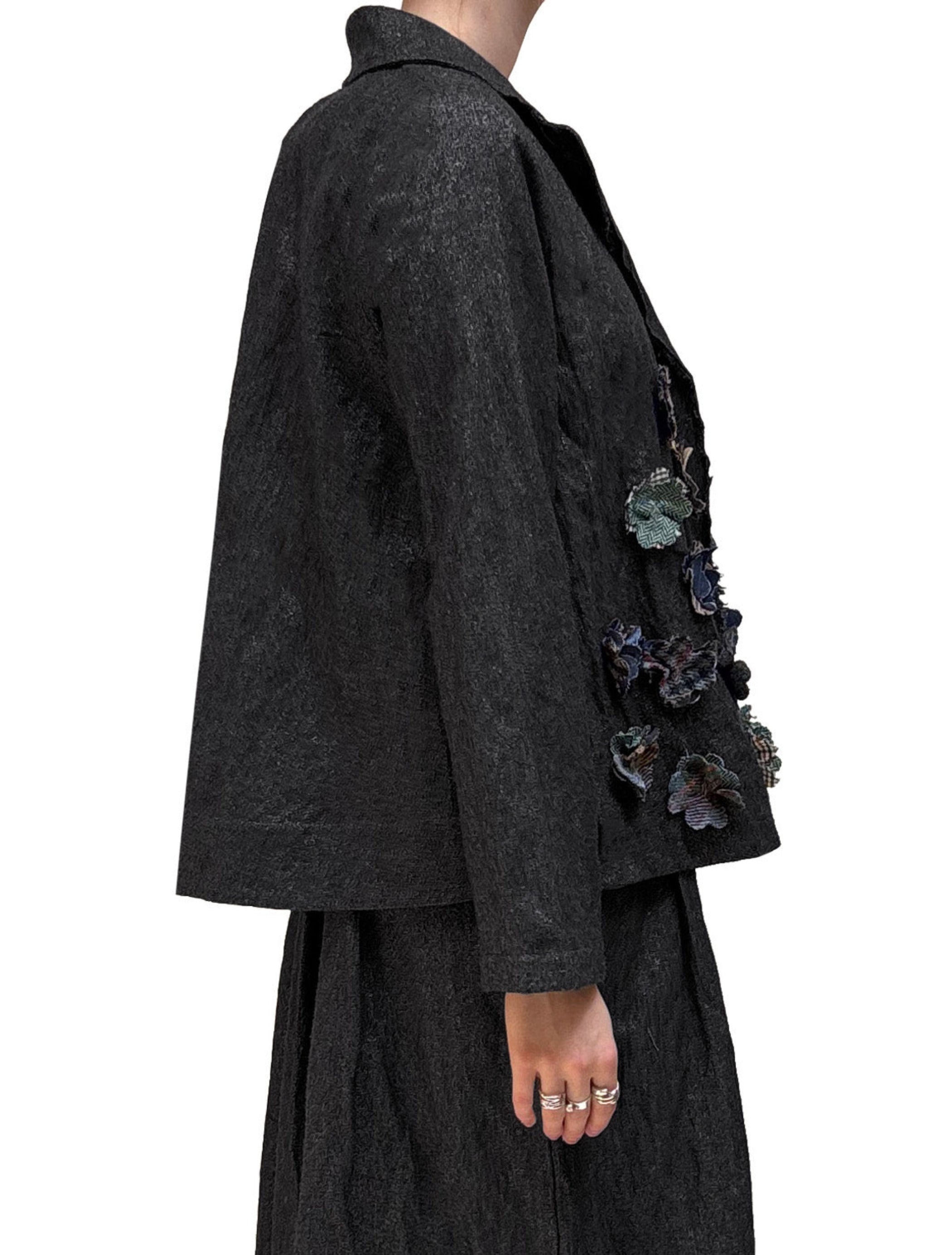 CHIARA COCOL- Floral Appliqué Jacket in Grey