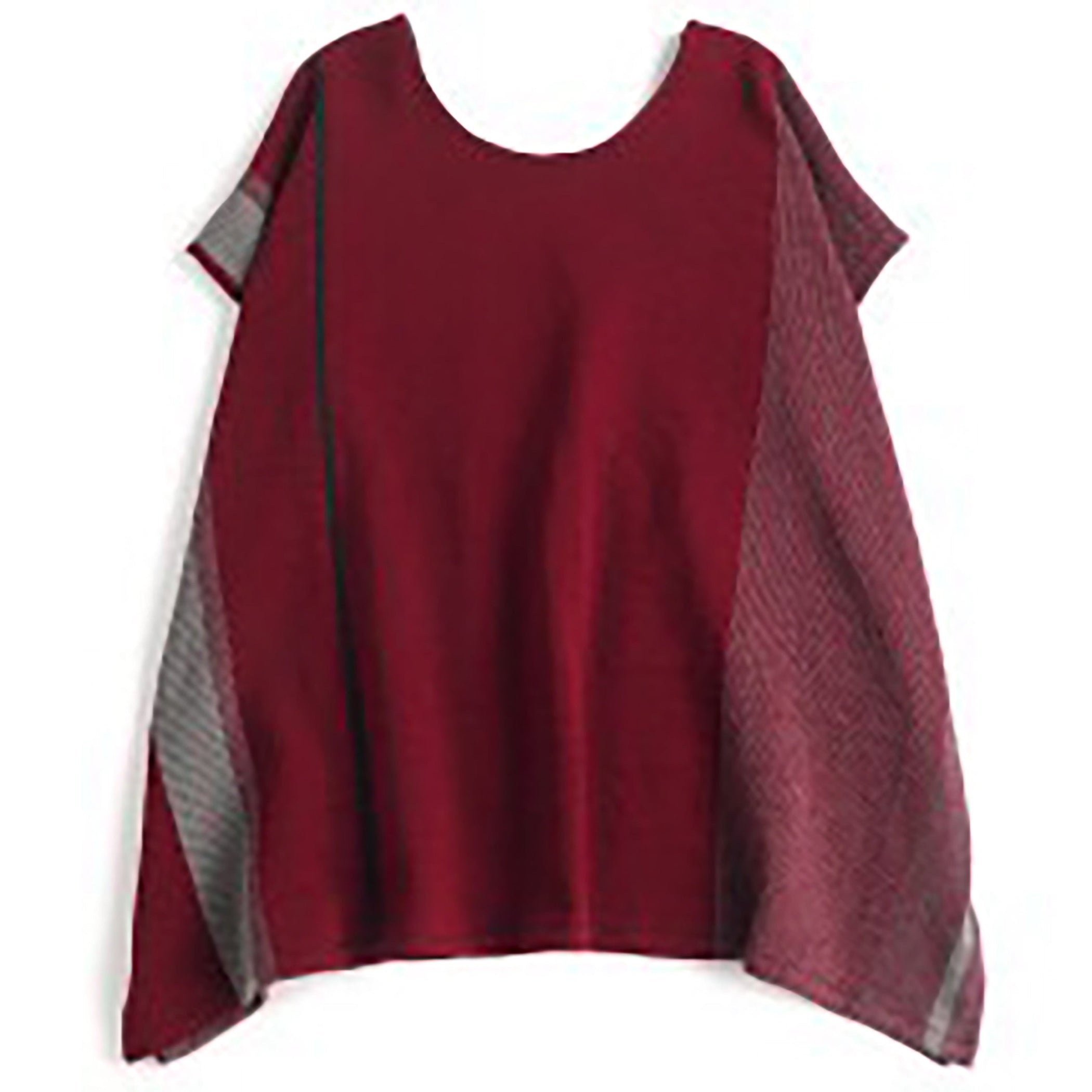 TAMAKI NIIME Woven Wool and Cotton V Neck Cap Sleeve Top - Cherry Dive