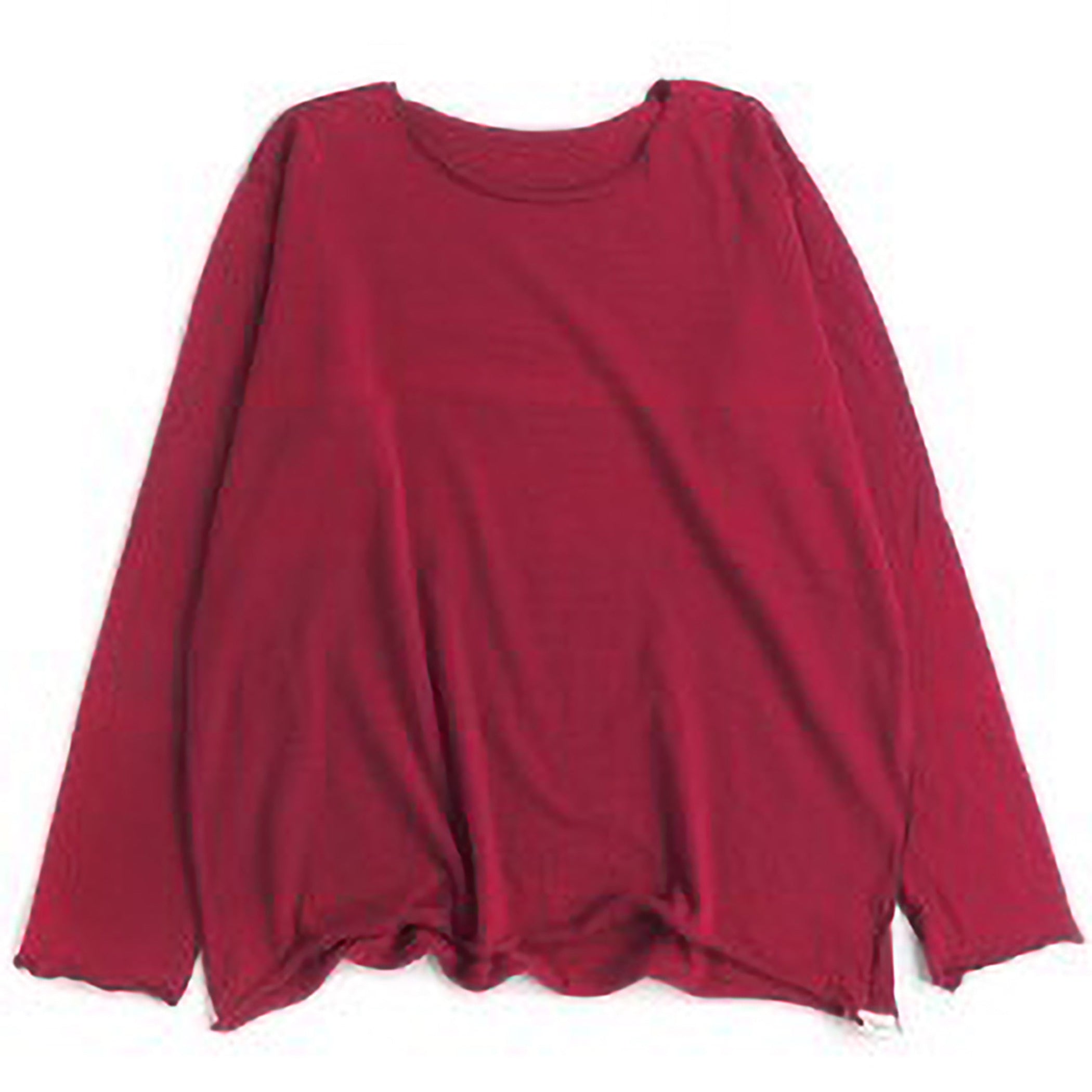 TAMAKI NIIME Cotton Long Sleeve Reversible Tee - Cherry Wine