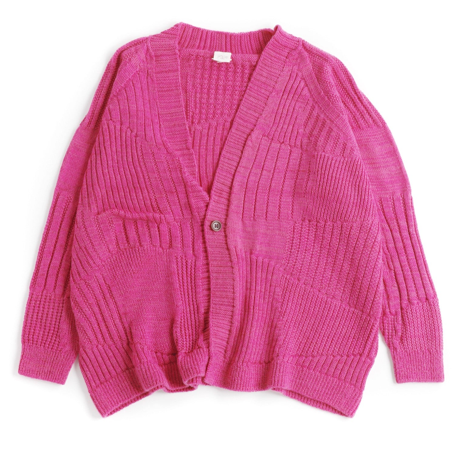 Tamaki Niime Wool Blend Button Cardigan - Cozy Pinks