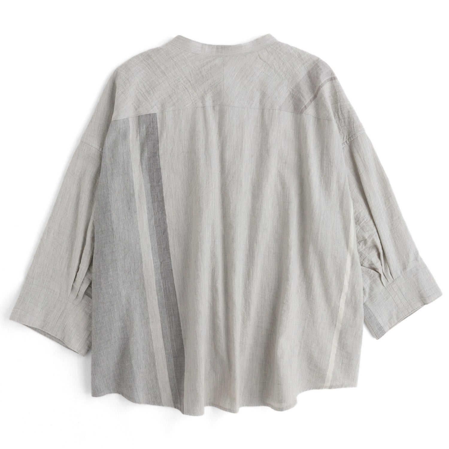 Tamaki Niime Mandarin Collared Shirt - Crisp Air