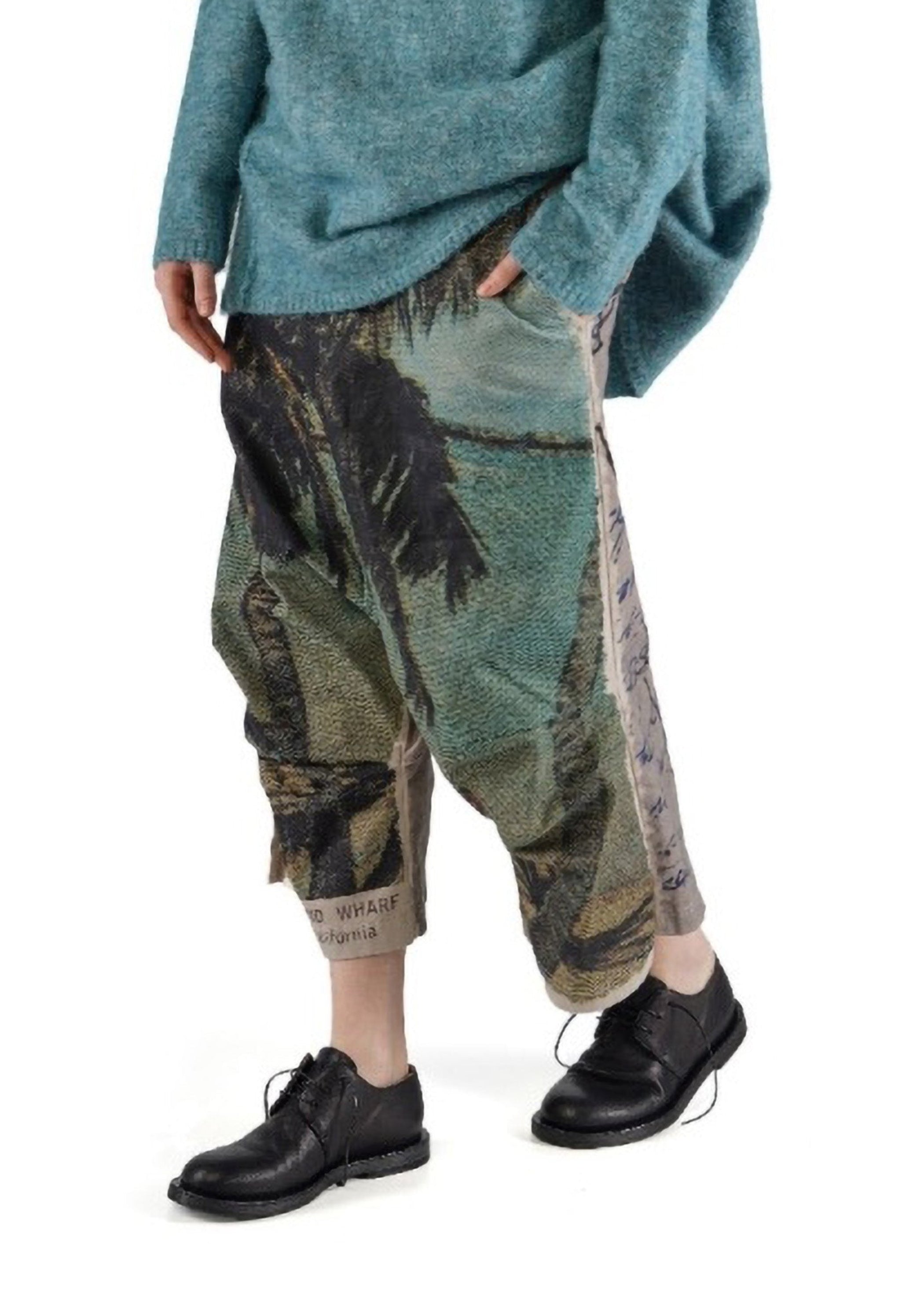 RUNDHOLZ DIP Drop Rise Pant in Post Card Scene Print