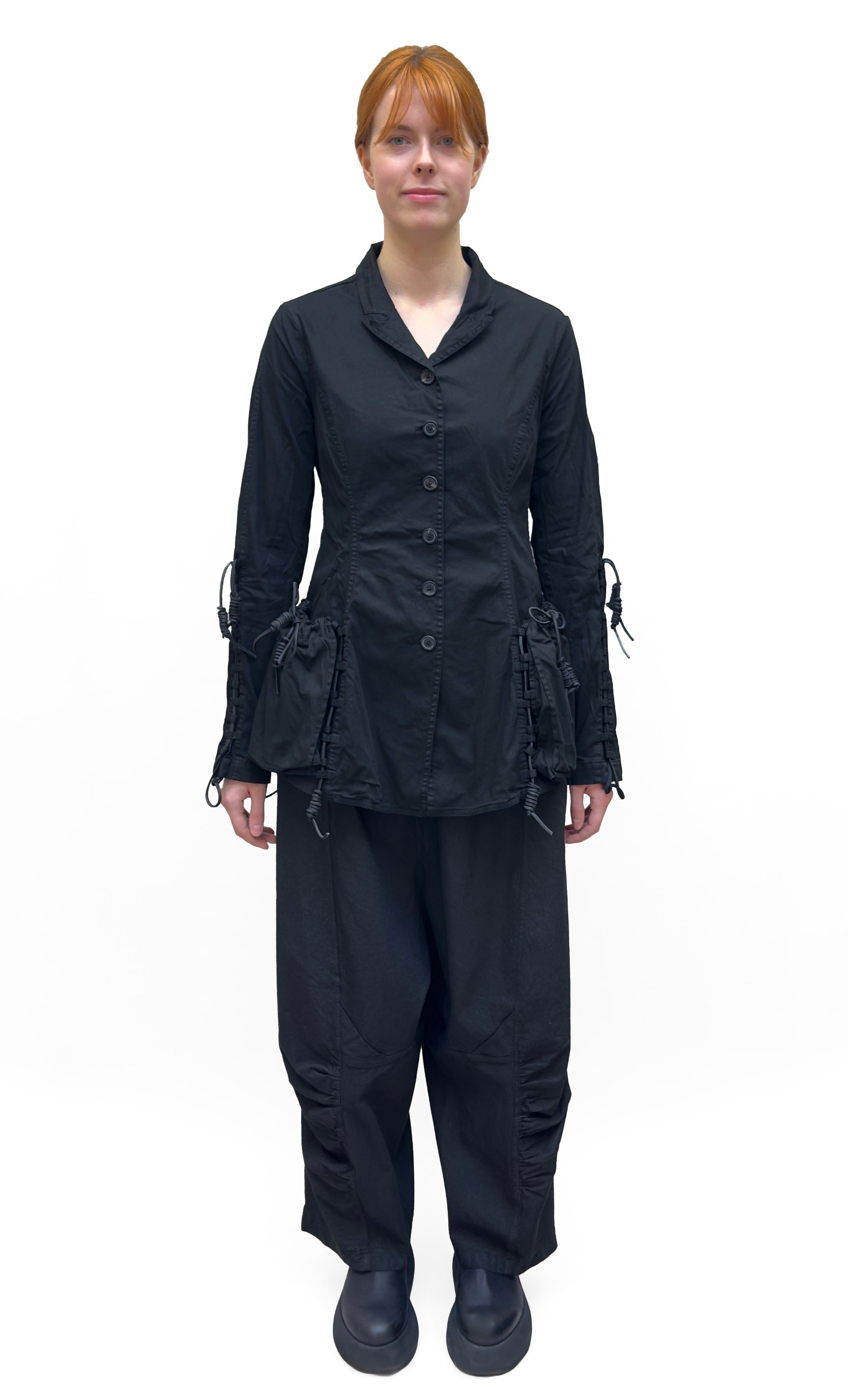 RUNDHOLZ DIP Lace Up Cargo Jacket in Black