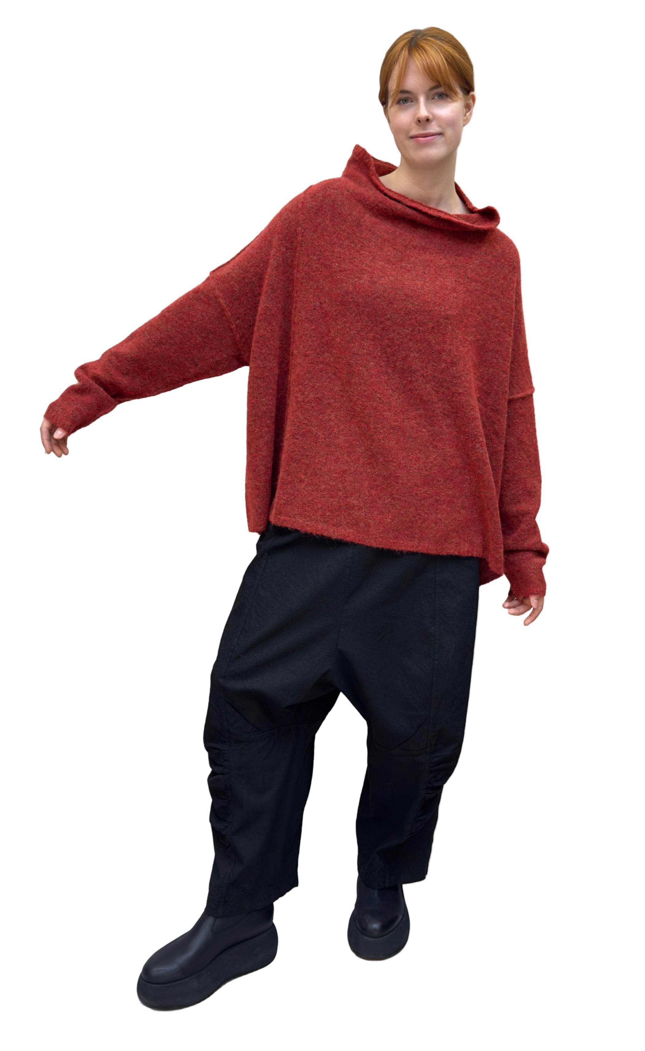 RUNDHOLZ DIP Knit Pullover in Crab Mel