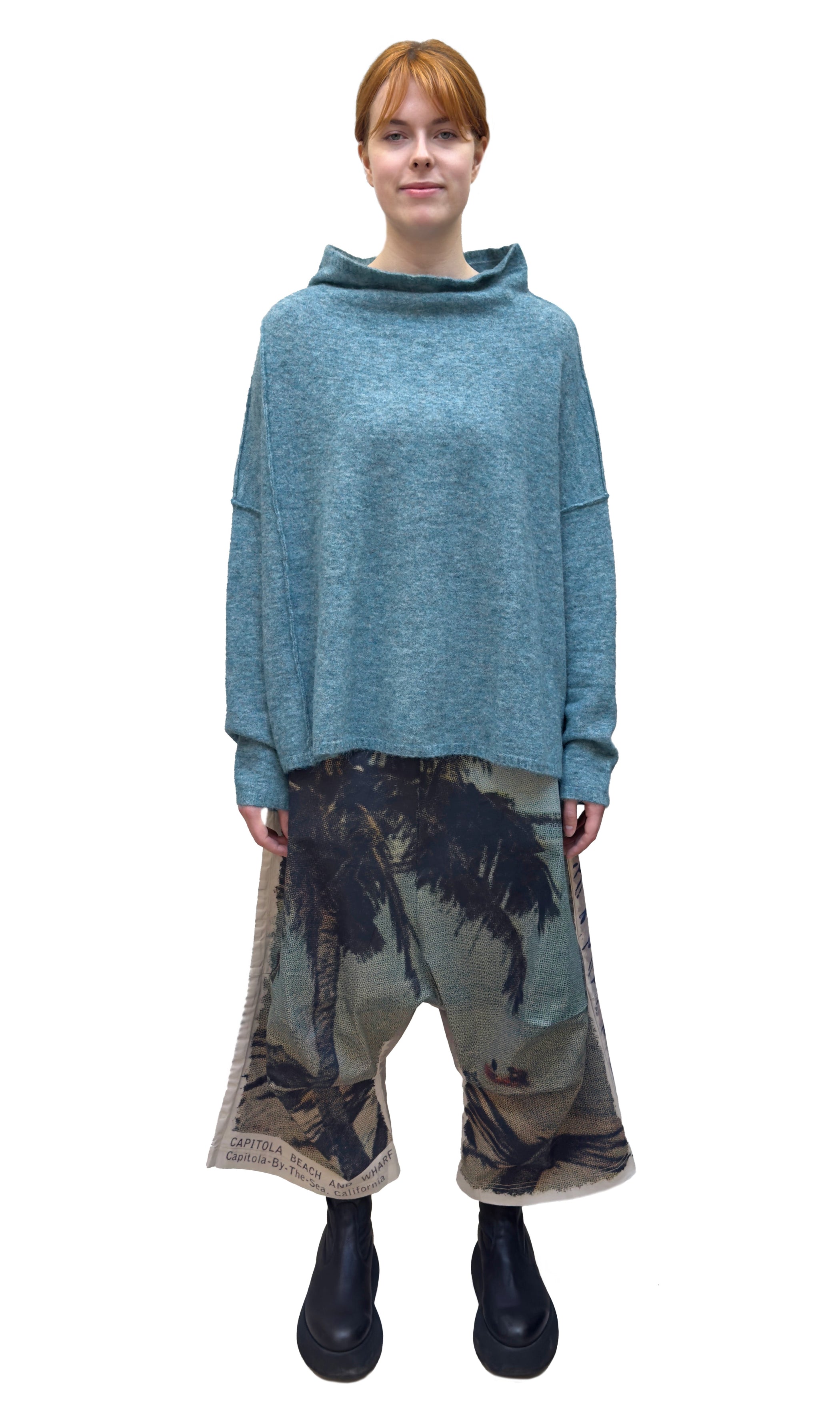 RUNDHOLZ DIP Knit Pullover in Lagoon Mel