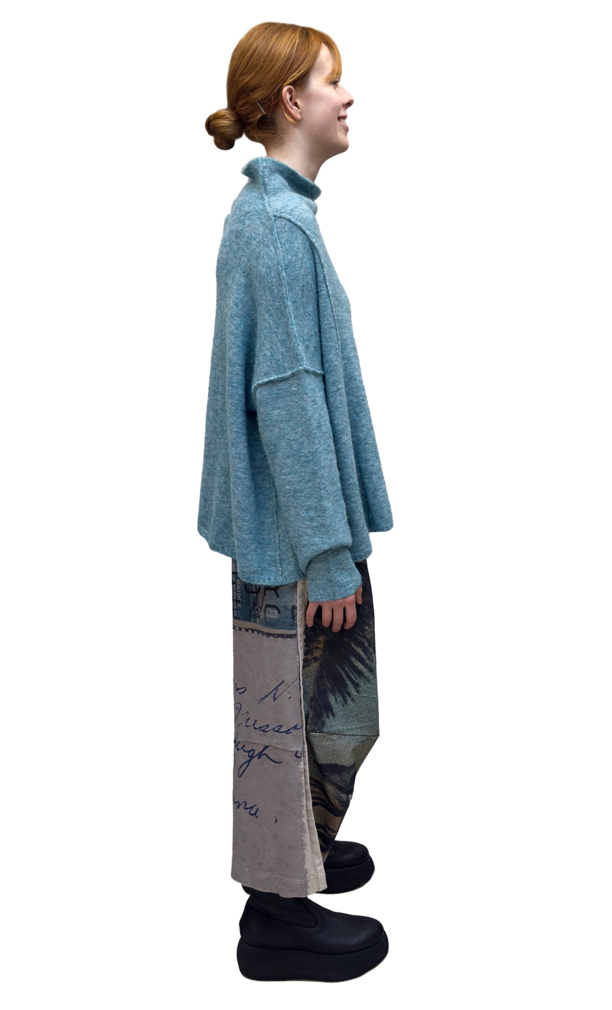 RUNDHOLZ DIP Knit Pullover in Lagoon Mel