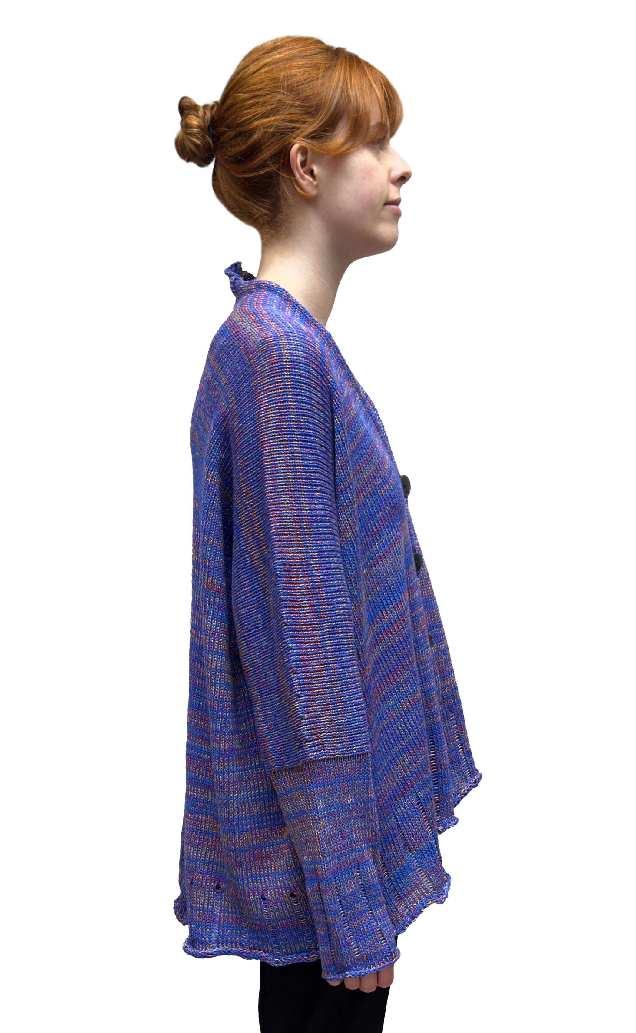 Paper Temples Relaxed V-Neck Cardigan in Lapis