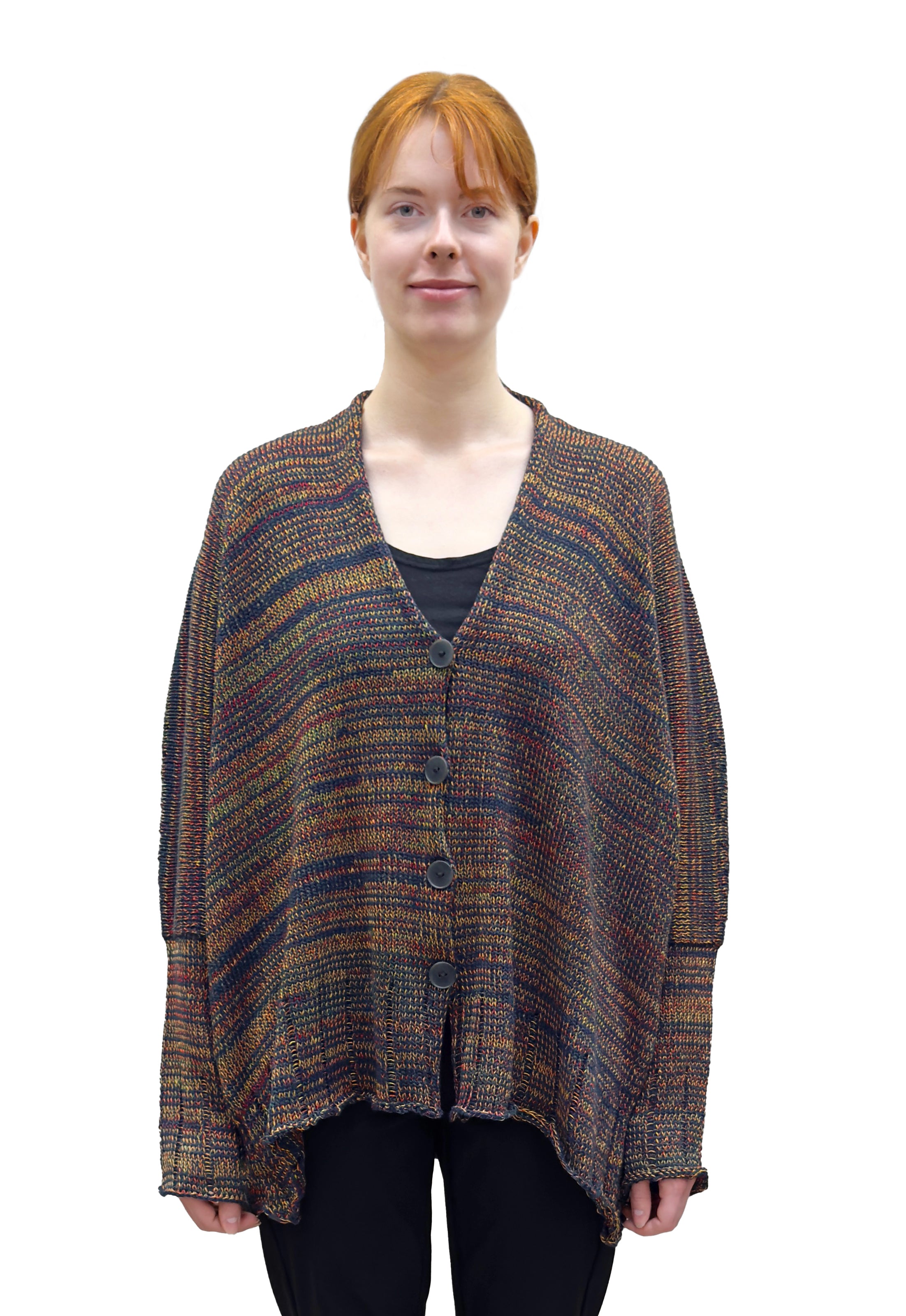 Paper Temples Relaxed V-Neck Cardigan in Spice