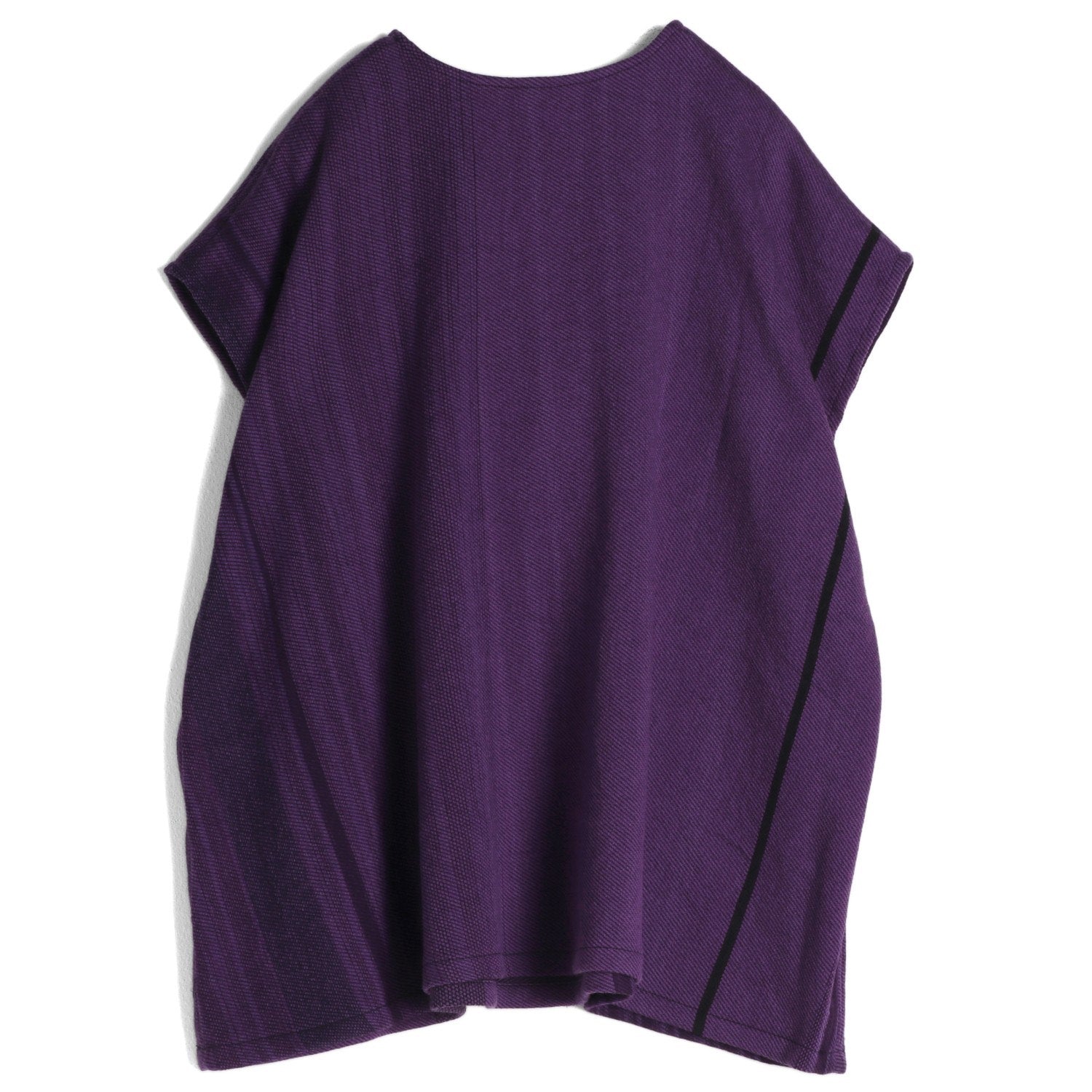 TAMAKI NIIME Woven Wool and Cotton V Neck Cap Sleeve Top -  Divine Purples