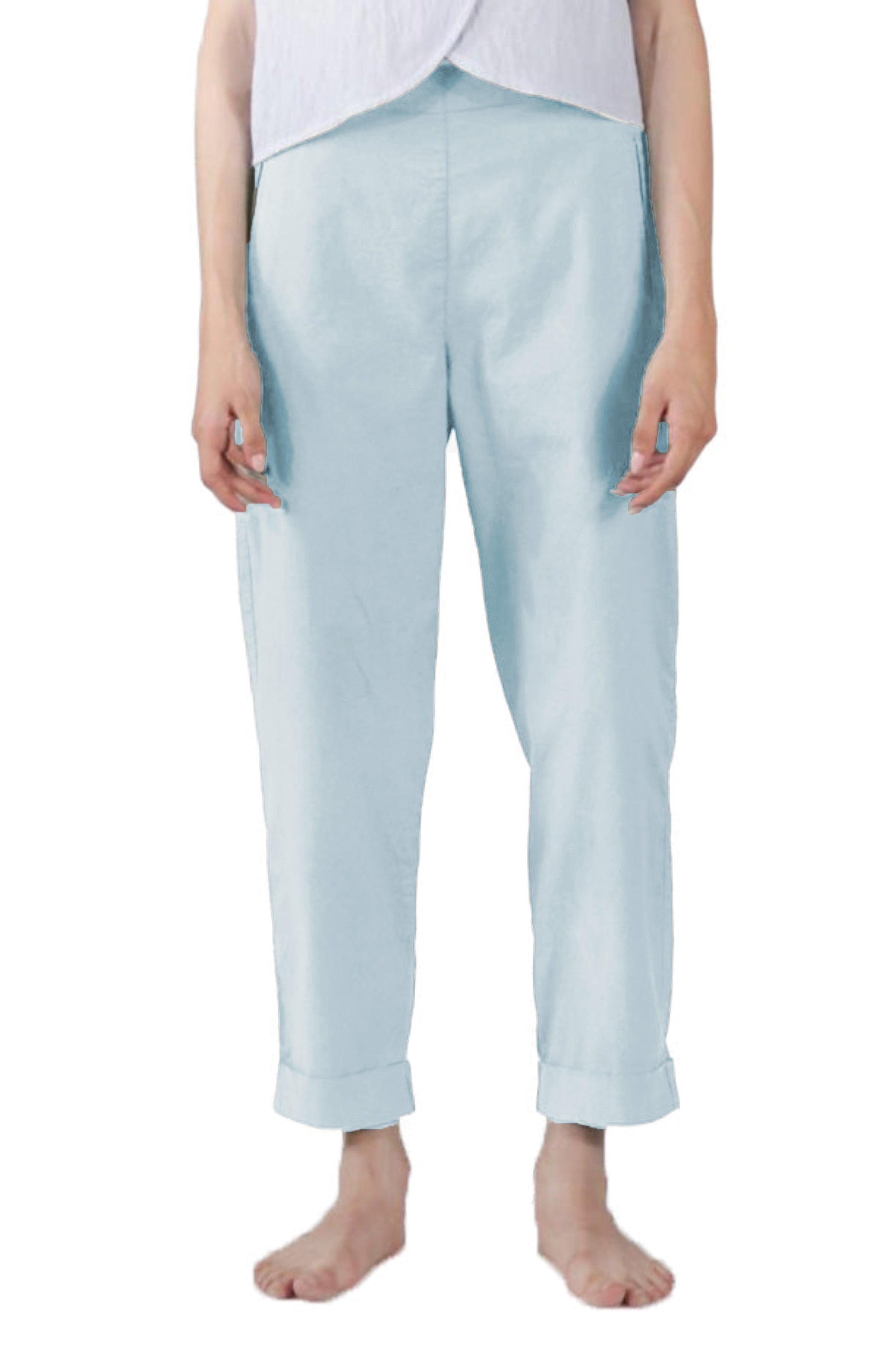 ELEMENTE CLEMENTE Slim Pant in Organic Cotton Stretch in Ciel