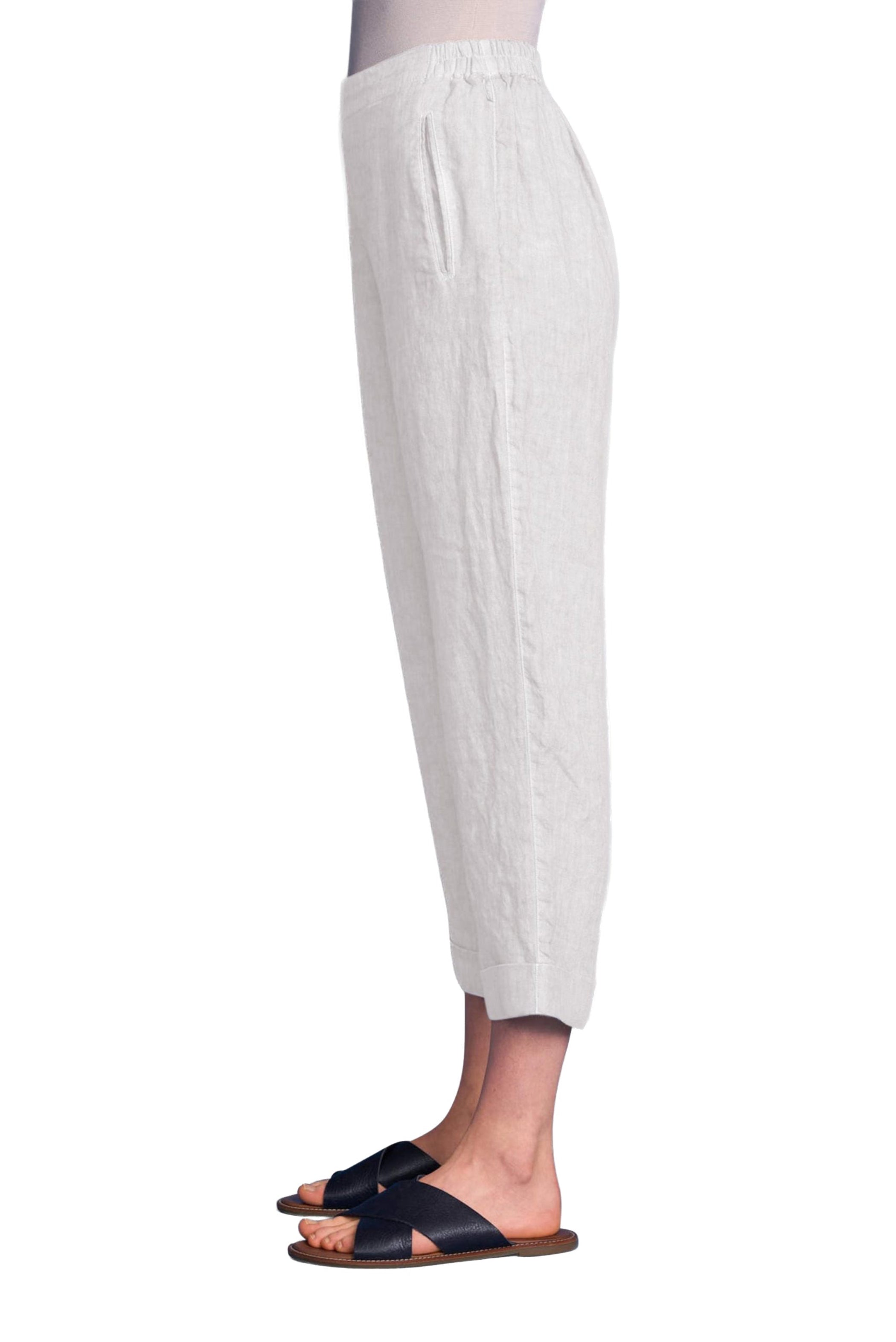 ELEMENTE CLEMENTE Slim Linen Pant in Sand