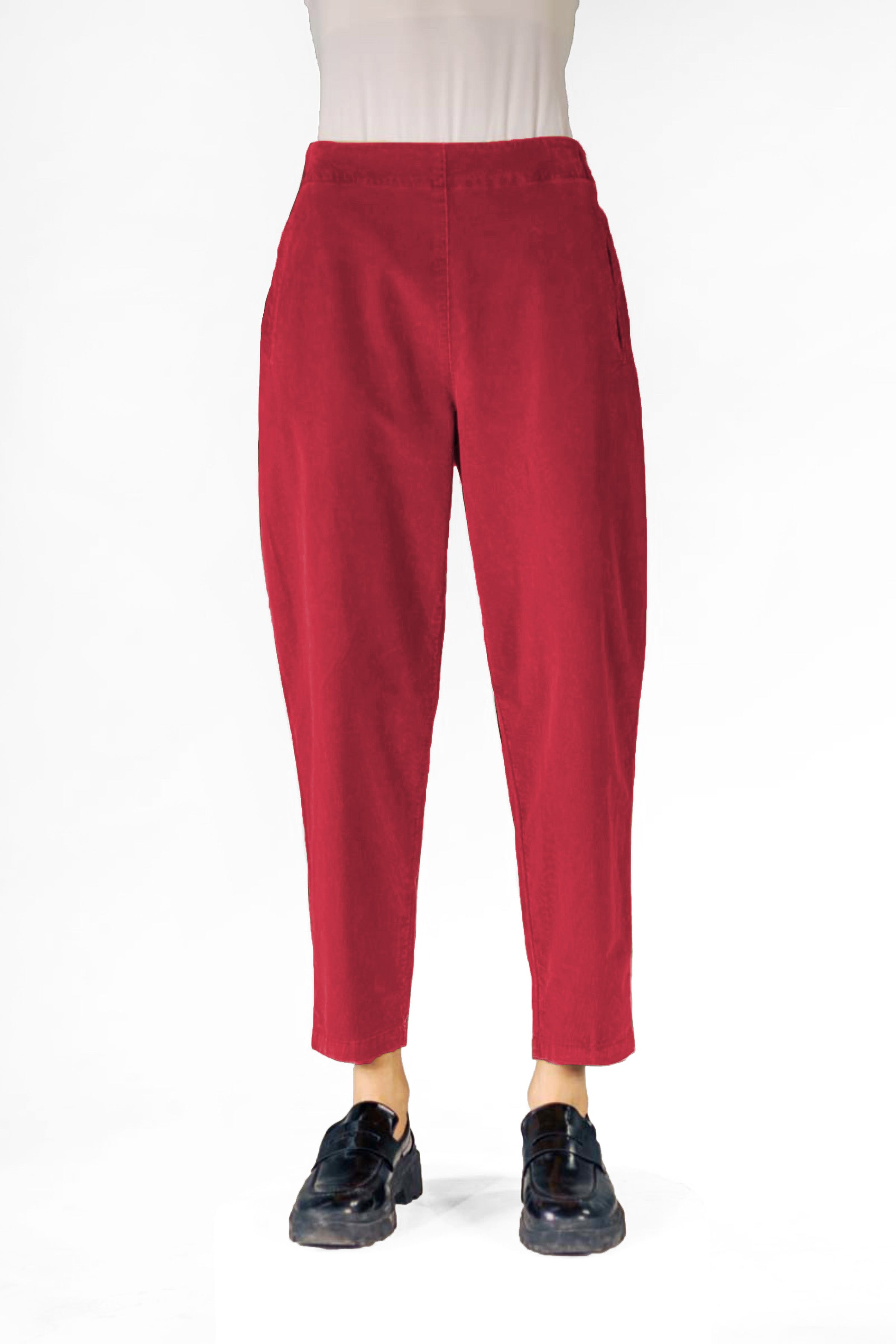ELEMENTE CLEMENTE Tapered Baby Corduroy Pant in Ruby Red