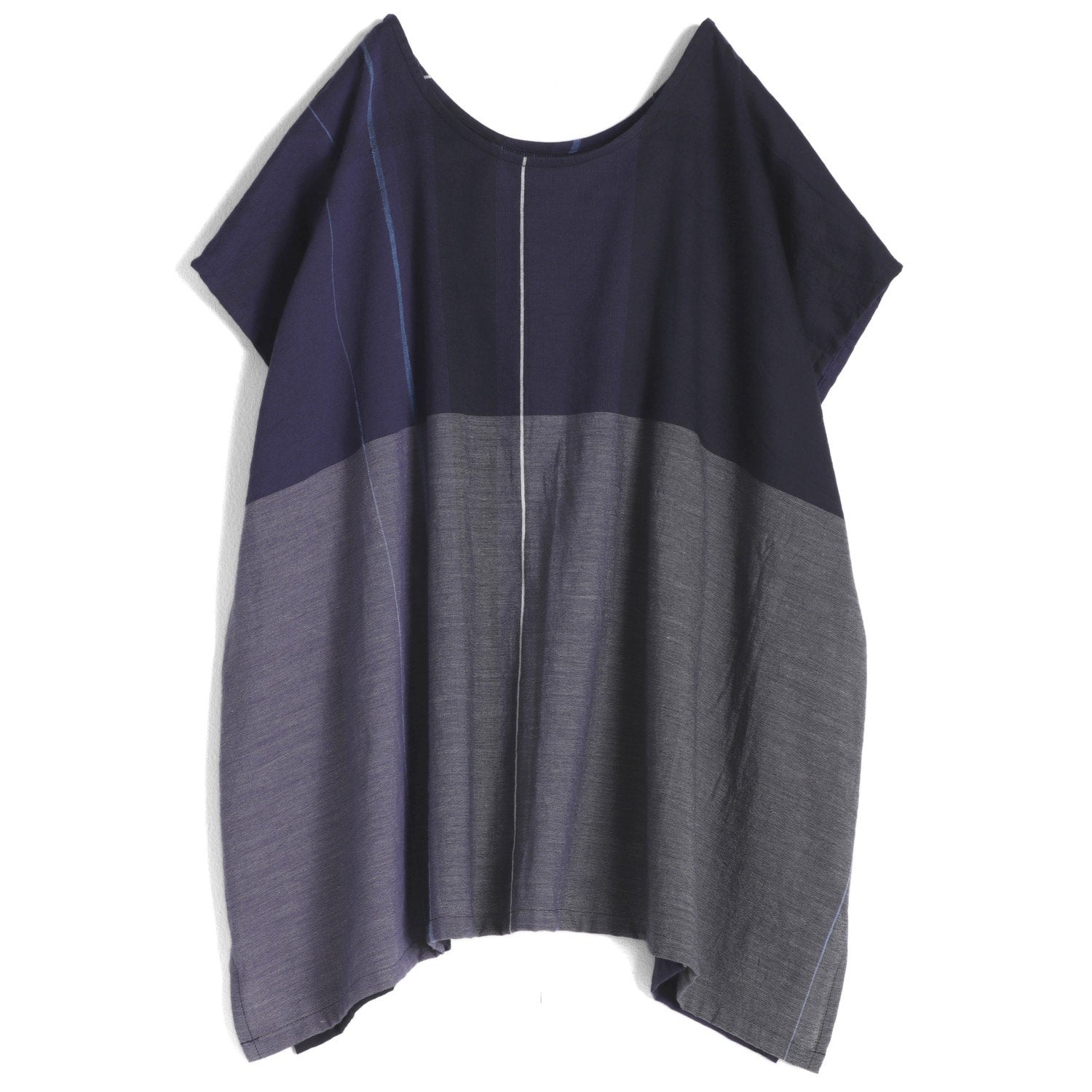 Tamaki Niime Striped Cap Sleeve Flared Top - Electric Surprise