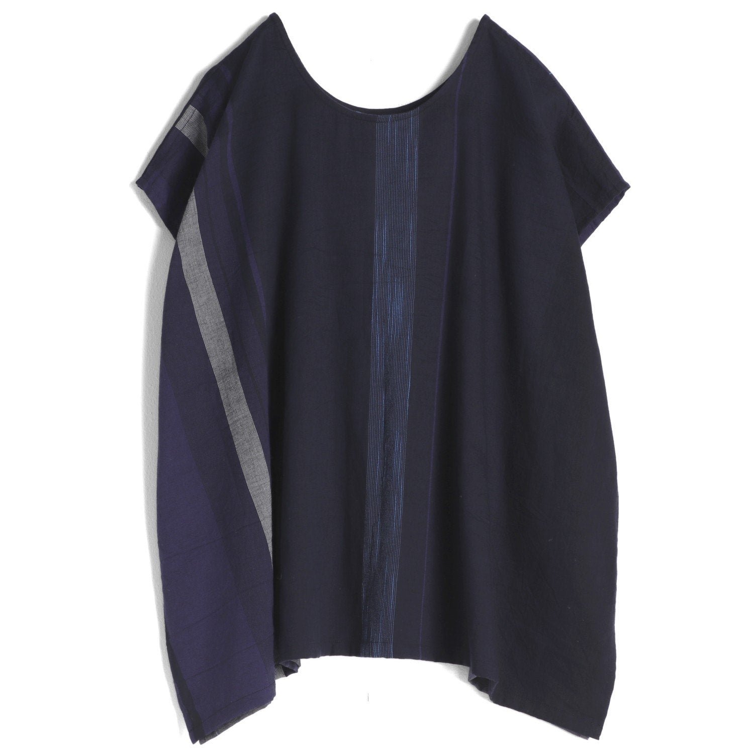 Tamaki Niime Striped Cap Sleeve Flared Top - Electric Surprise