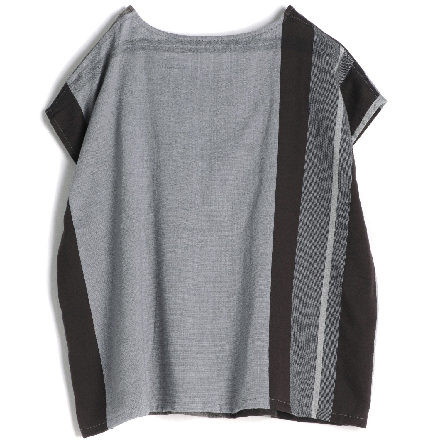 Tamaki Niime Striped Cap Sleeve Top - Espresso Hints