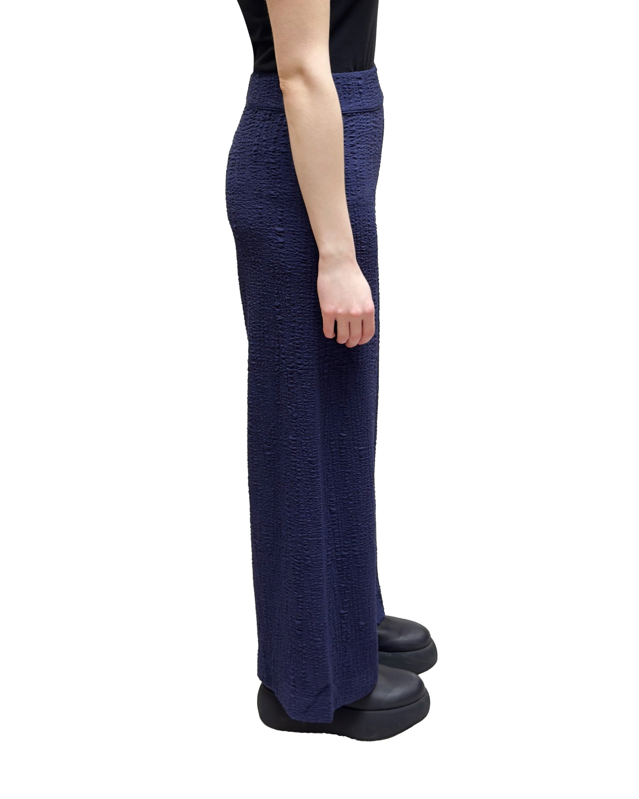 MAMA B Jacquard Long Wide Leg Pant in Klein Blue