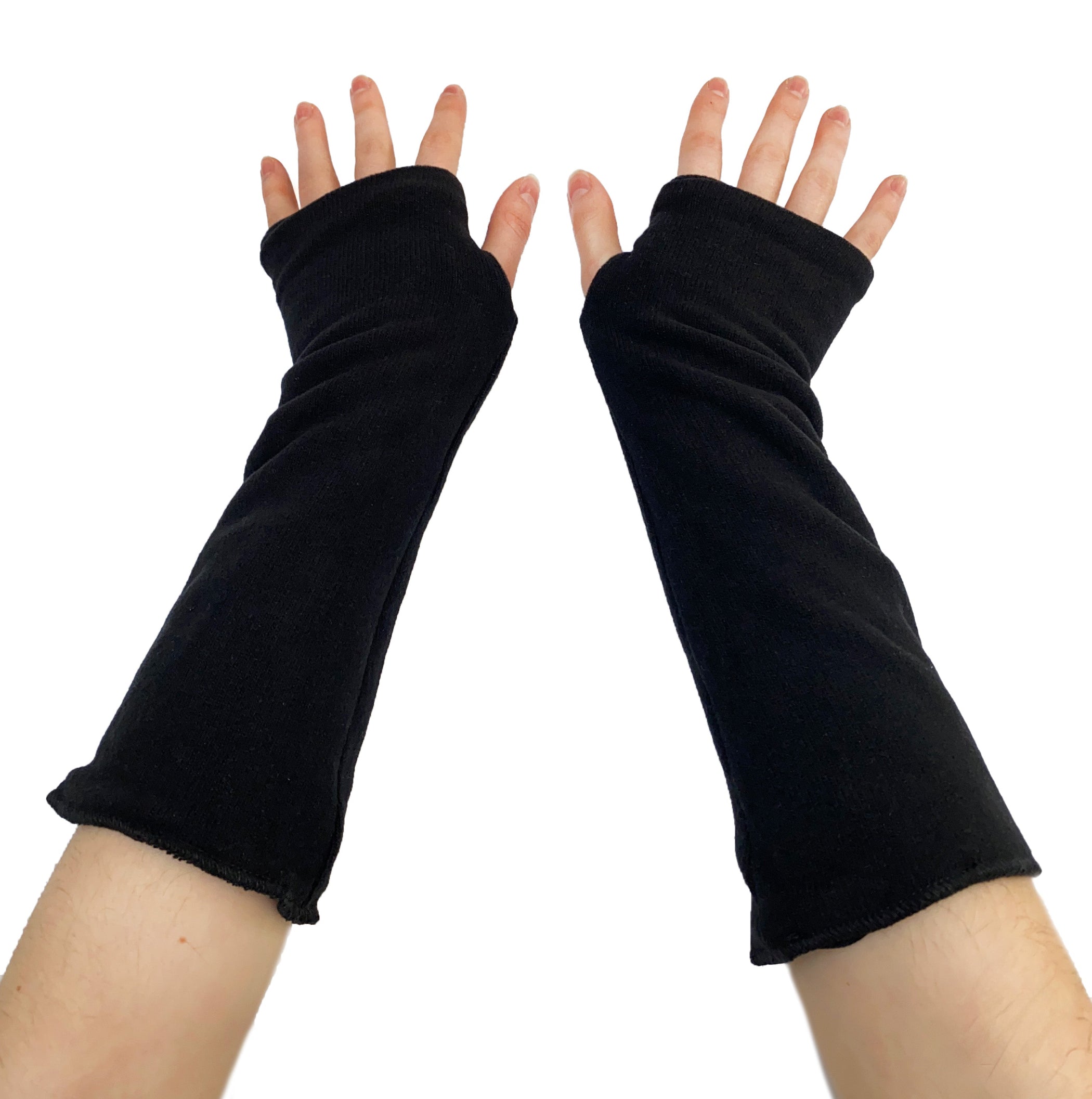 MAMA B Long Cozy Knit Arm Warmers in Black