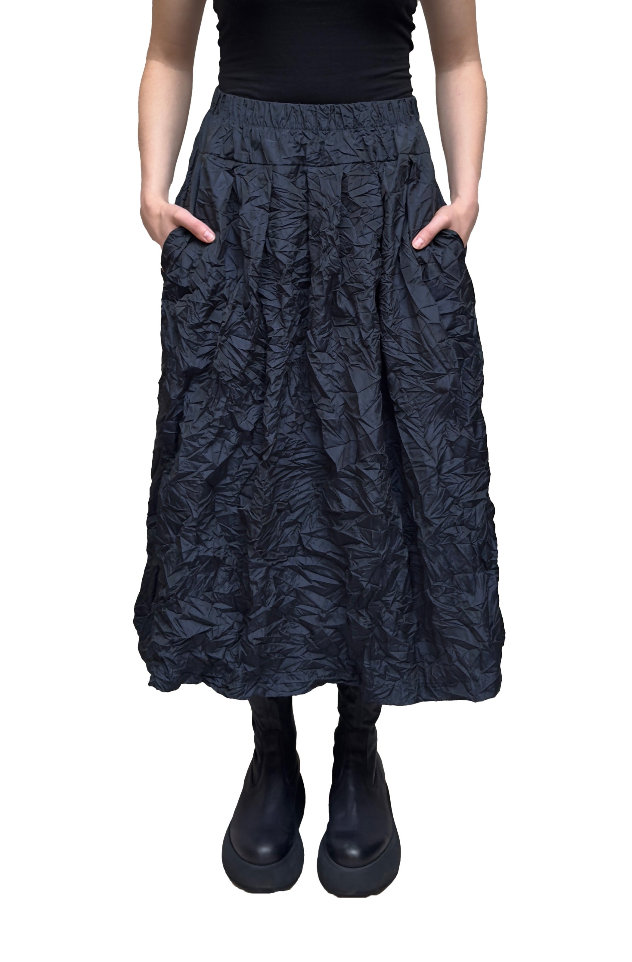 MAMA B Crinkled Skirt in Night