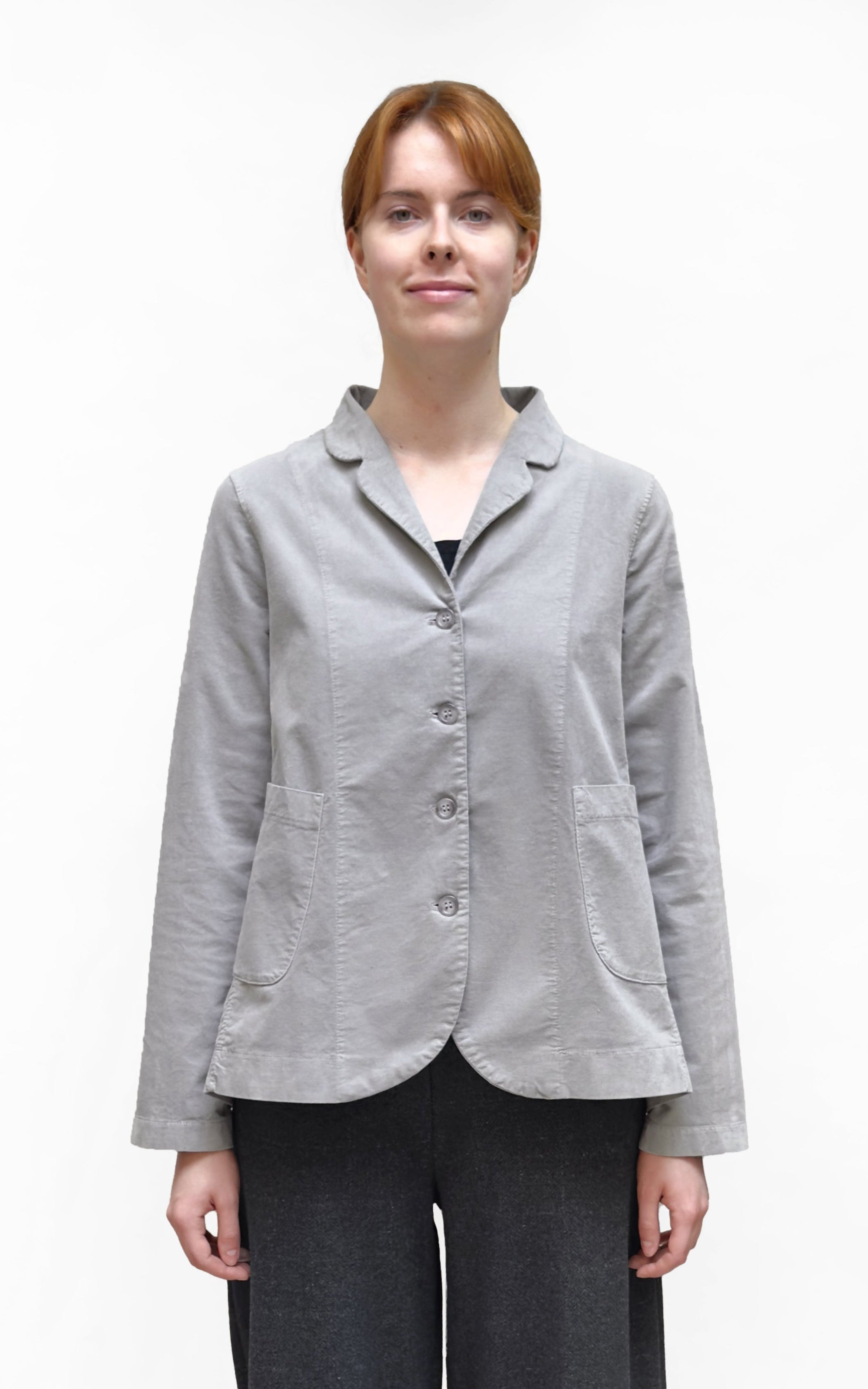 Mama B Cotton Velvet Jacket in Fog