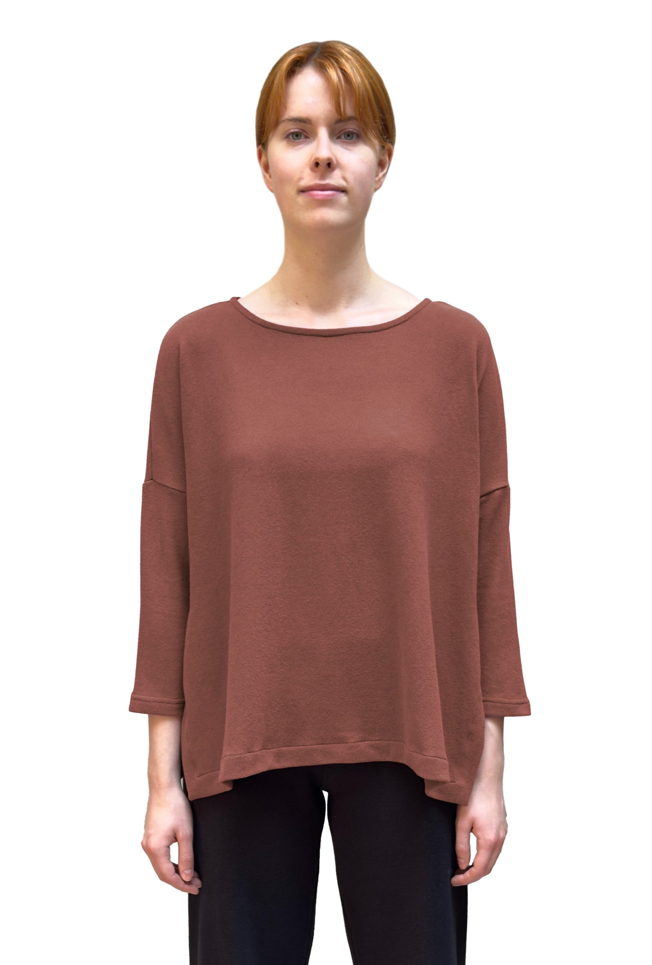 MAMA B Cozy Knit Slit Pullover in Dusky Pink