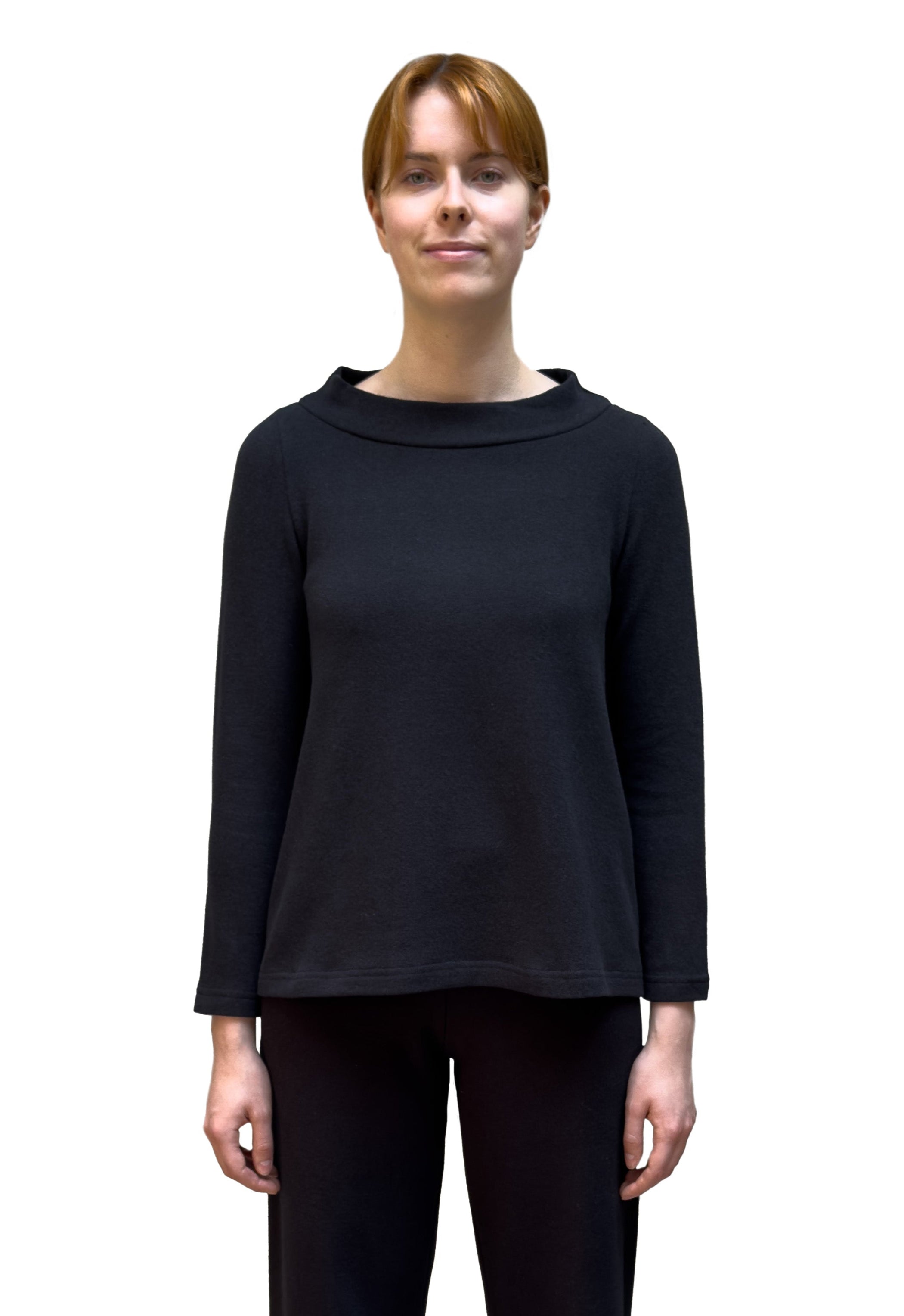 MAMA B Cozy Knit A-line Top in Night Stripes