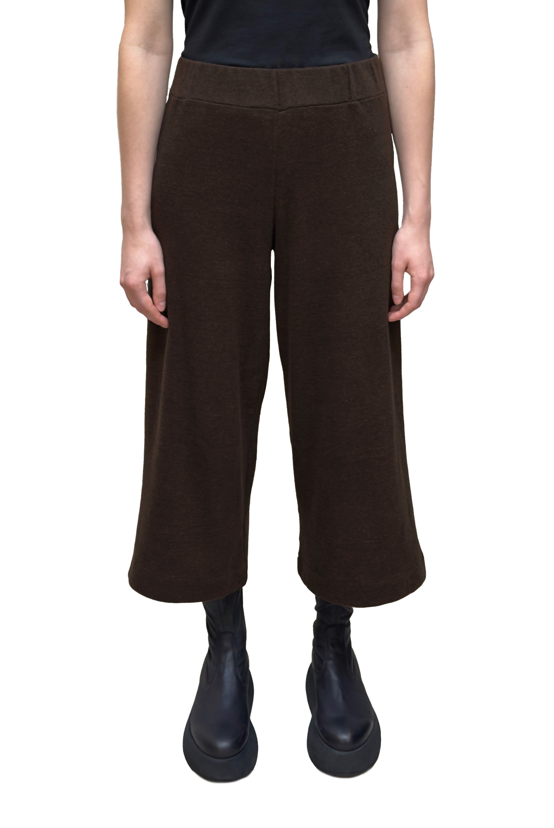 MAMA B Cozy Knit Wide Leg Pant in Umber