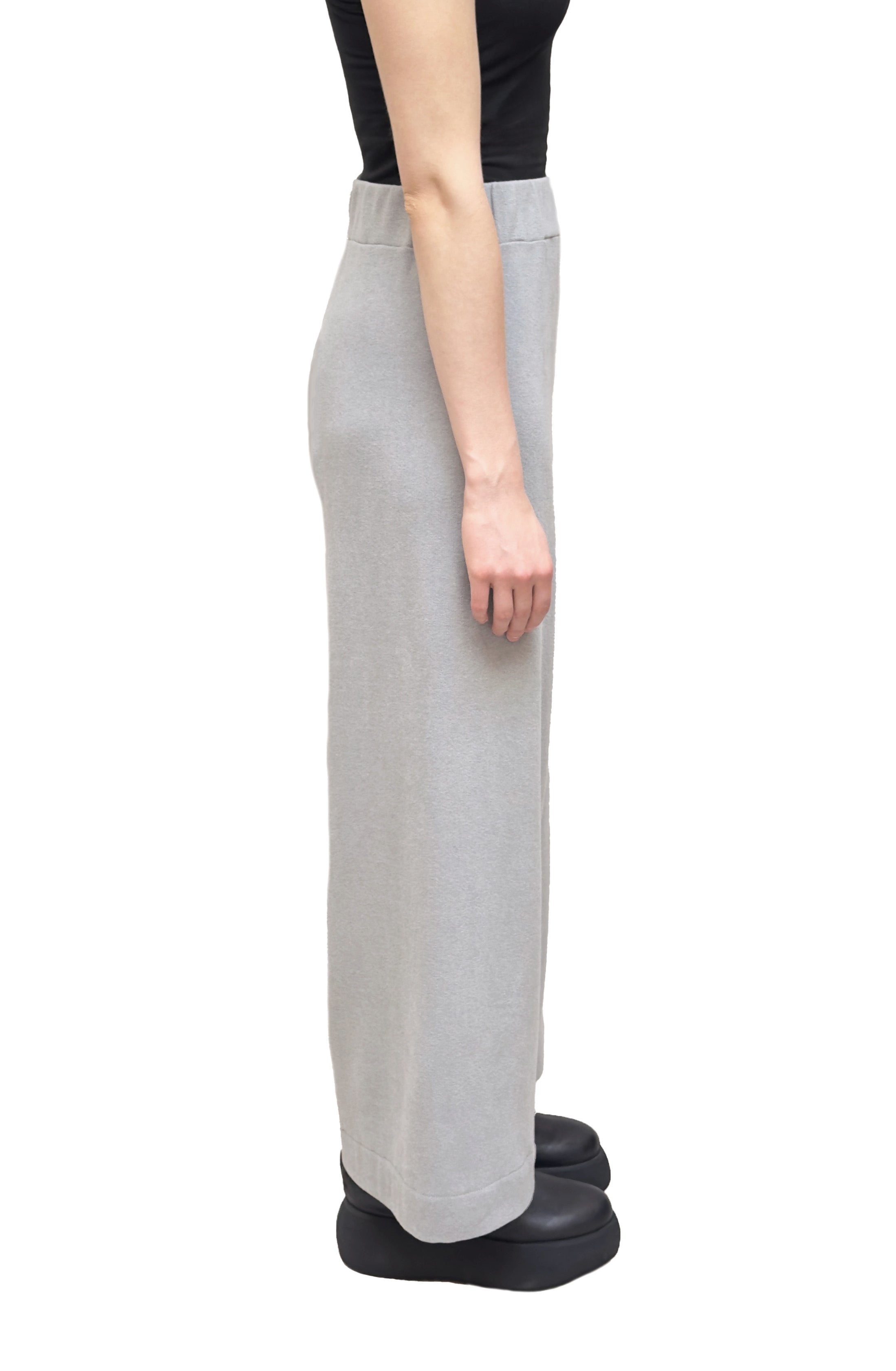 MAMA B Cozy Knit Long Wide Leg Pant in Fog