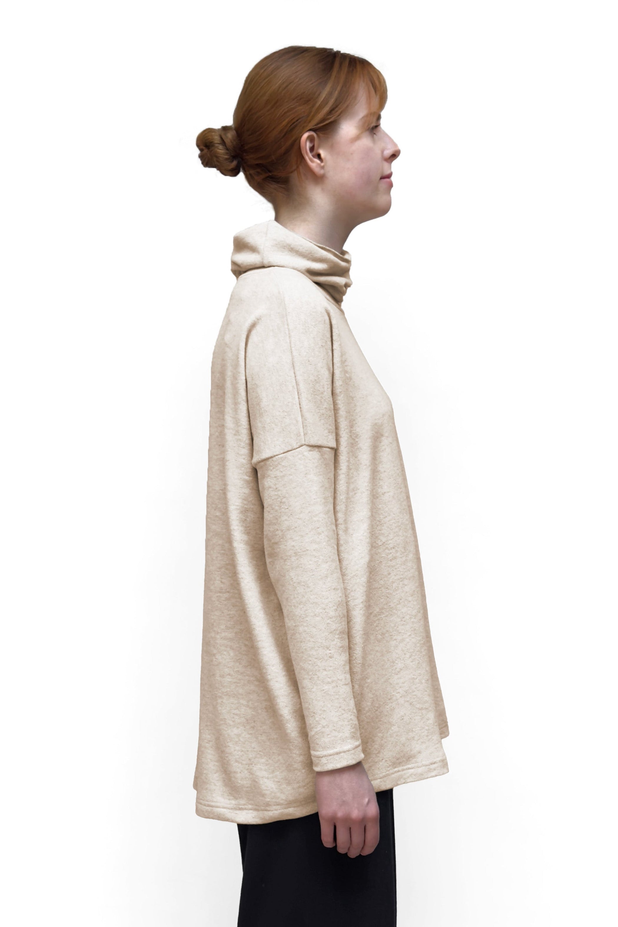 MAMA B Cozy Knit Onesize Cowl Sweater in Speckled Anthracite