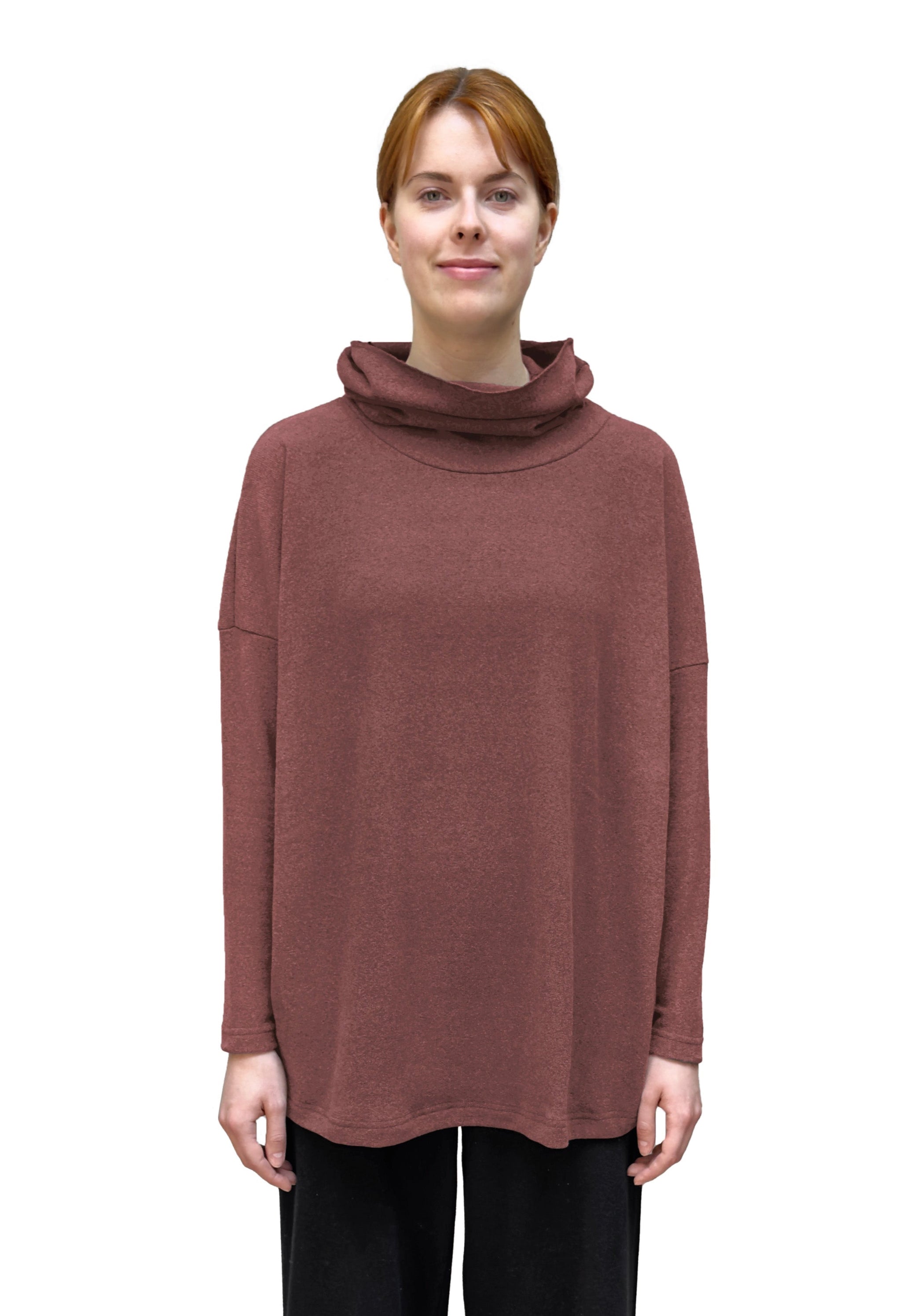 MAMA B Cozy Knit Onesize Cowl Sweater in Dusky Pink